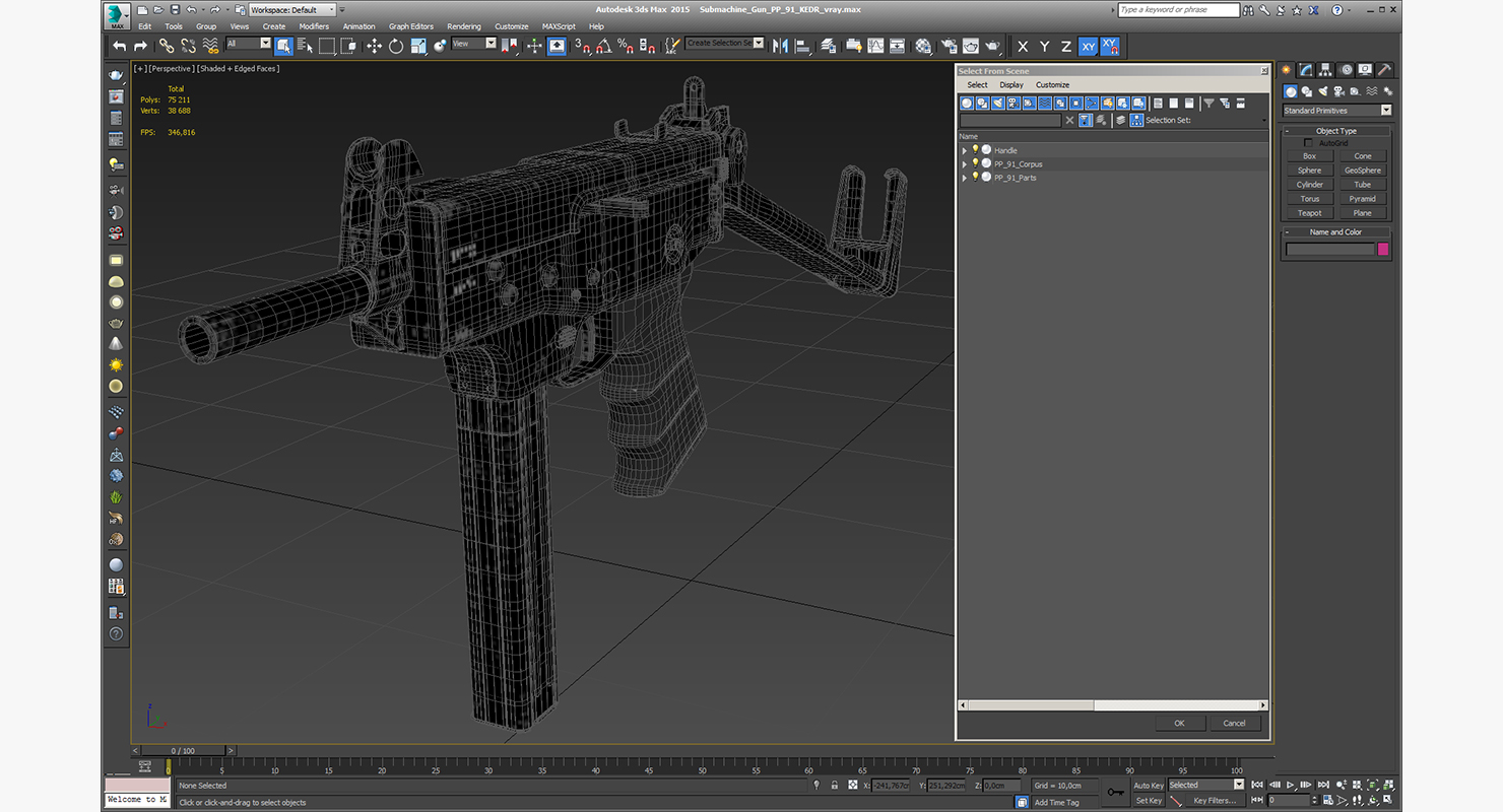 3D model Submachine Gun PP 91 KEDR