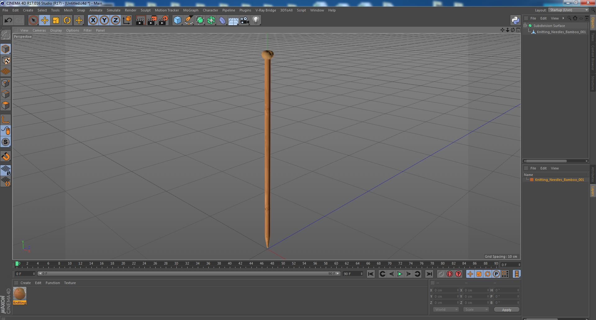 3D Knitting Needles Bamboo model