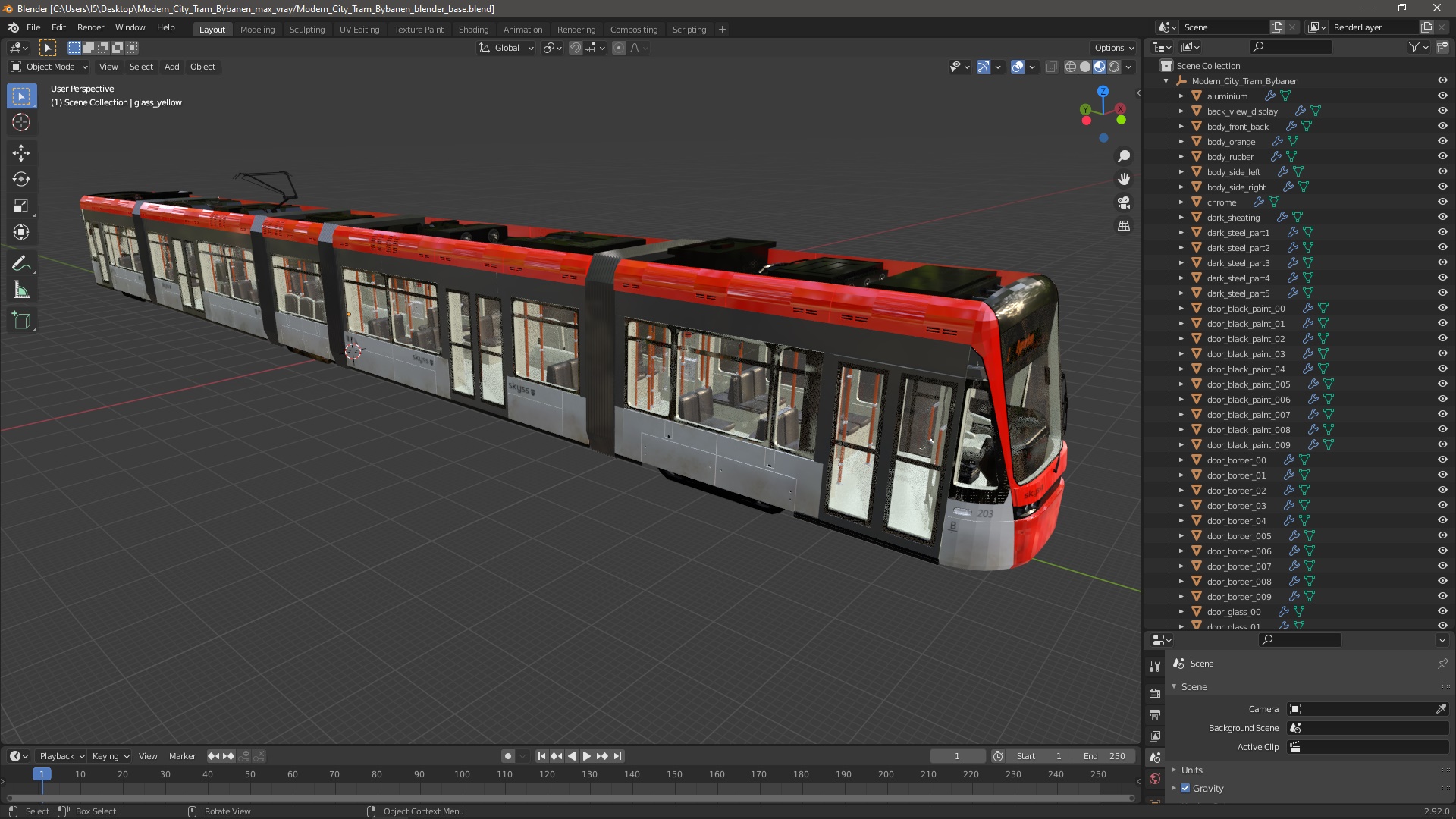 Modern City Tram Bybanen 3D model