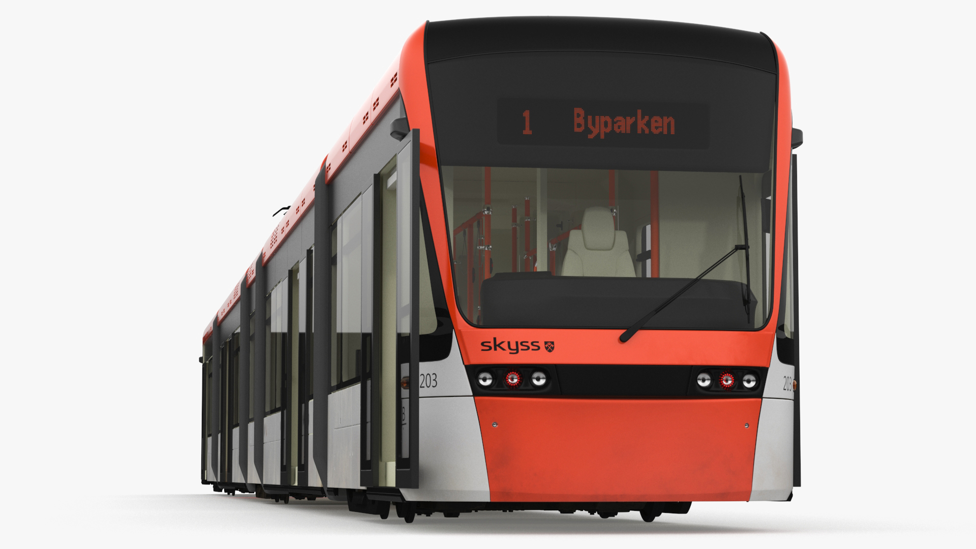 Modern City Tram Bybanen 3D model