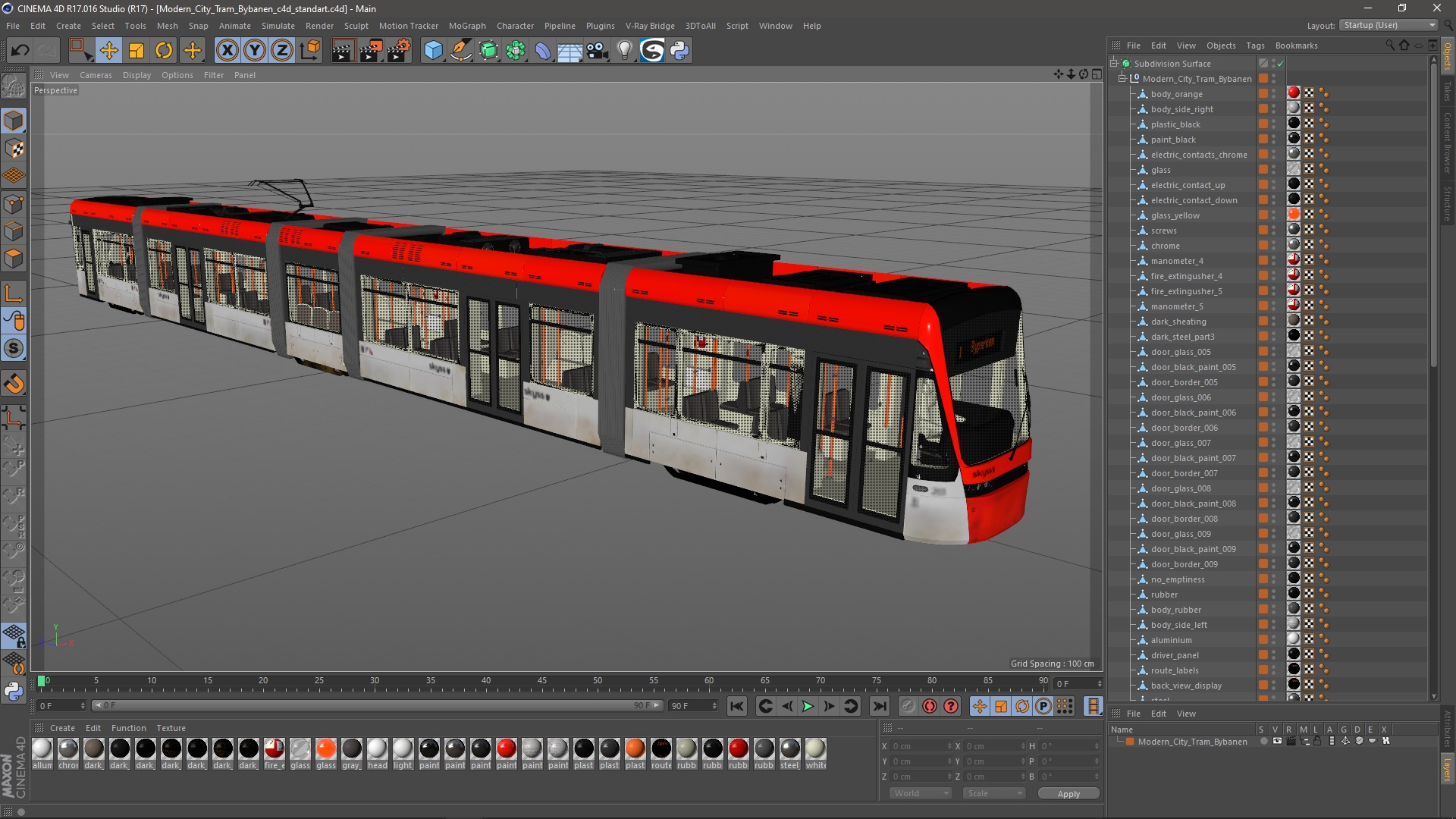 Modern City Tram Bybanen 3D model