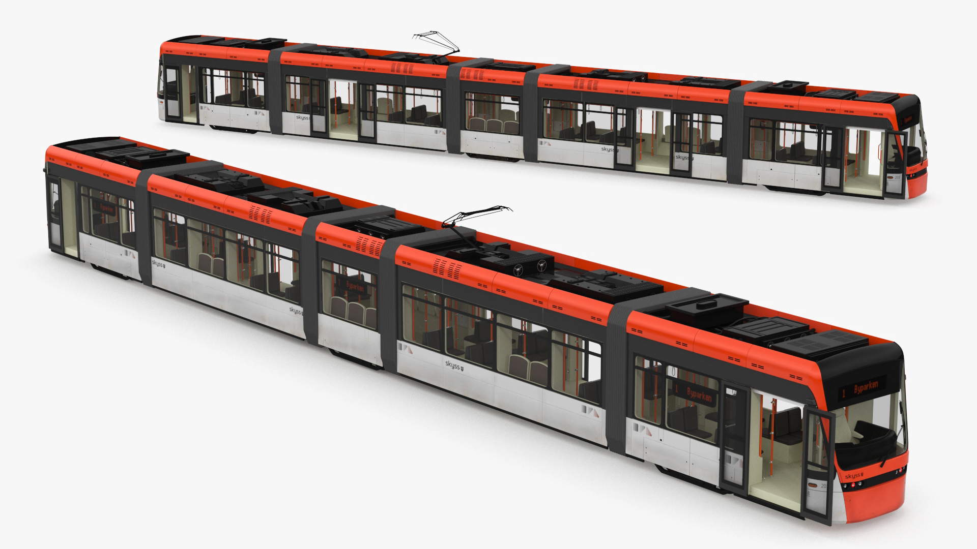 Modern City Tram Bybanen 3D model