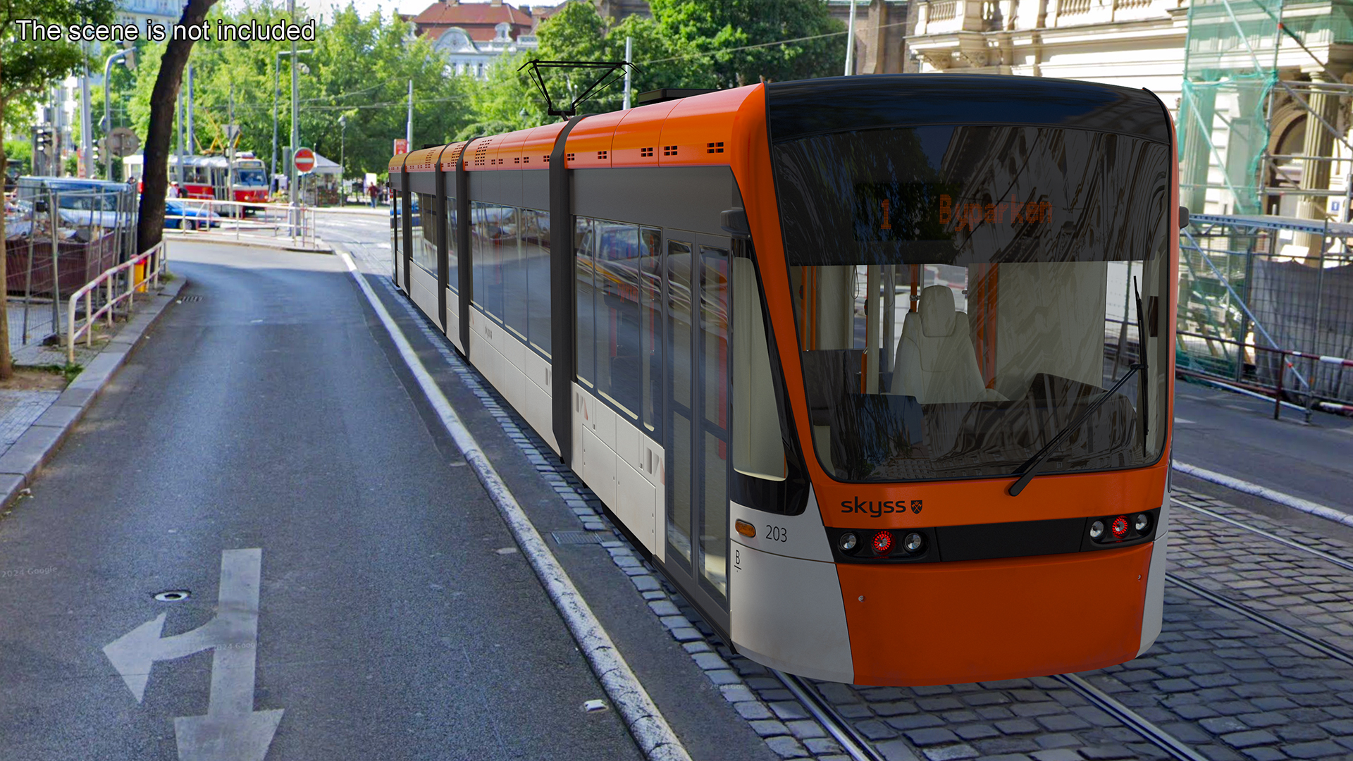 Modern City Tram Bybanen 3D model