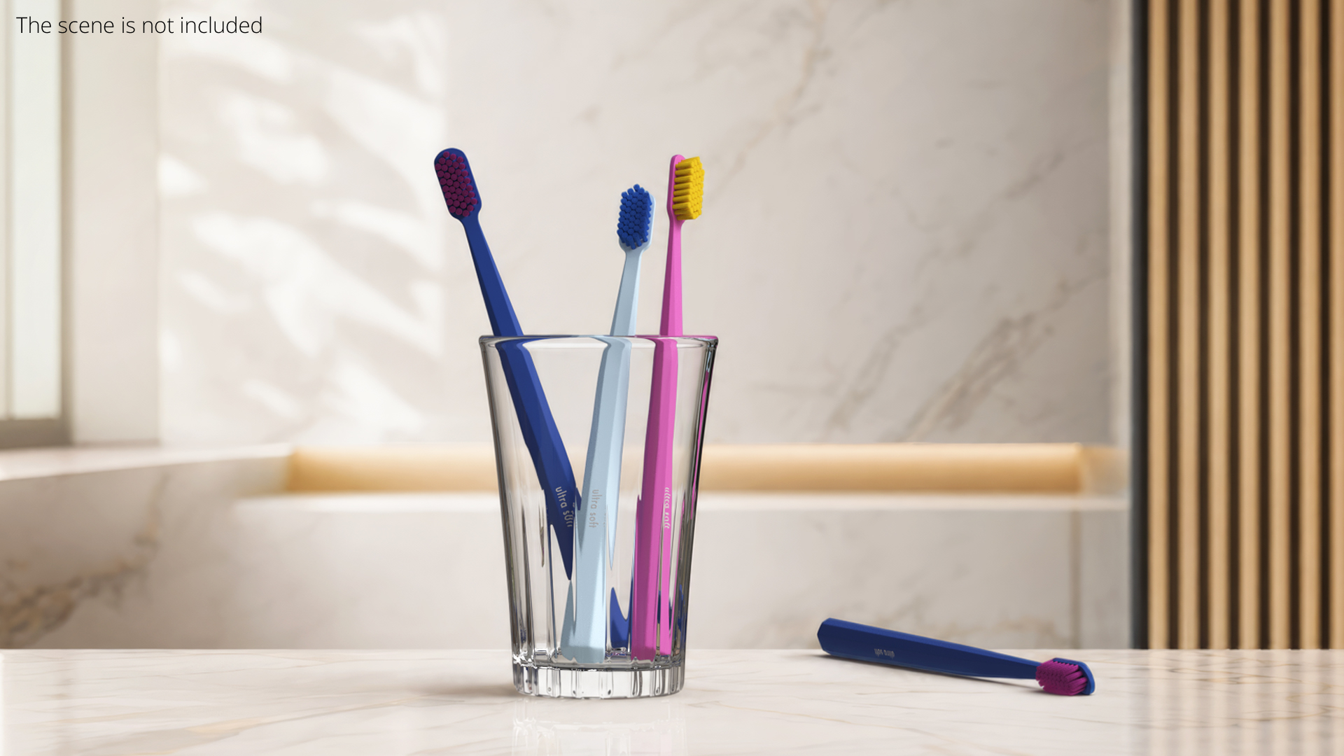 Toothbrush Set with Glass Cup Multicolor - view 3
