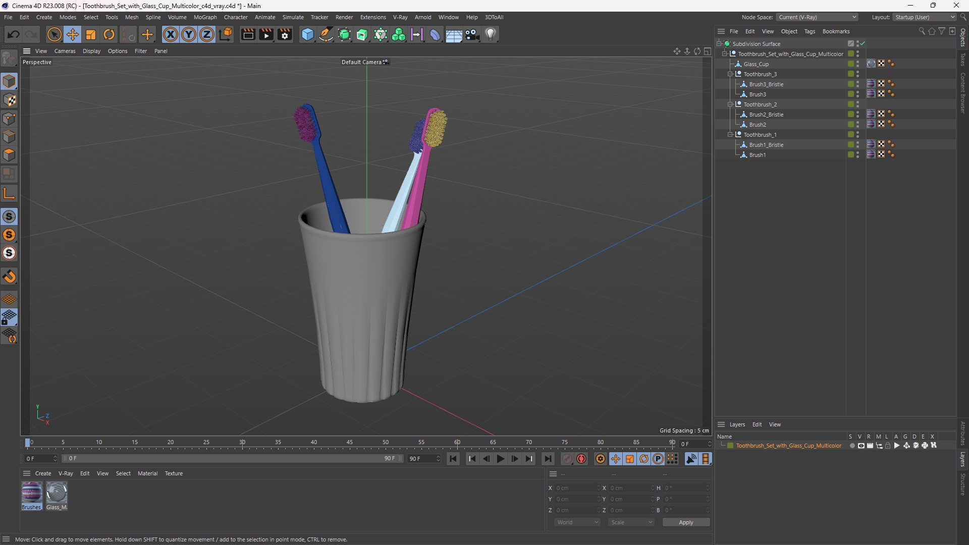 Toothbrush Set with Glass Cup Multicolor - view 12