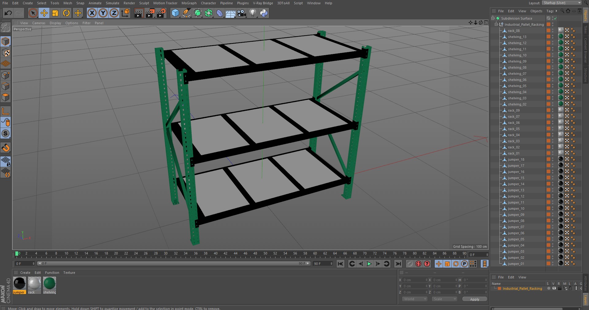 3D model Industrial Pallet Racking