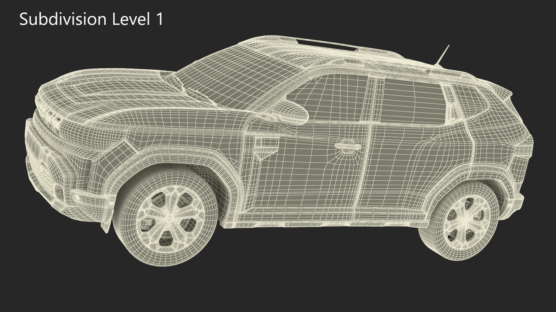 Modern Crossover SUV Simplified Green 3D