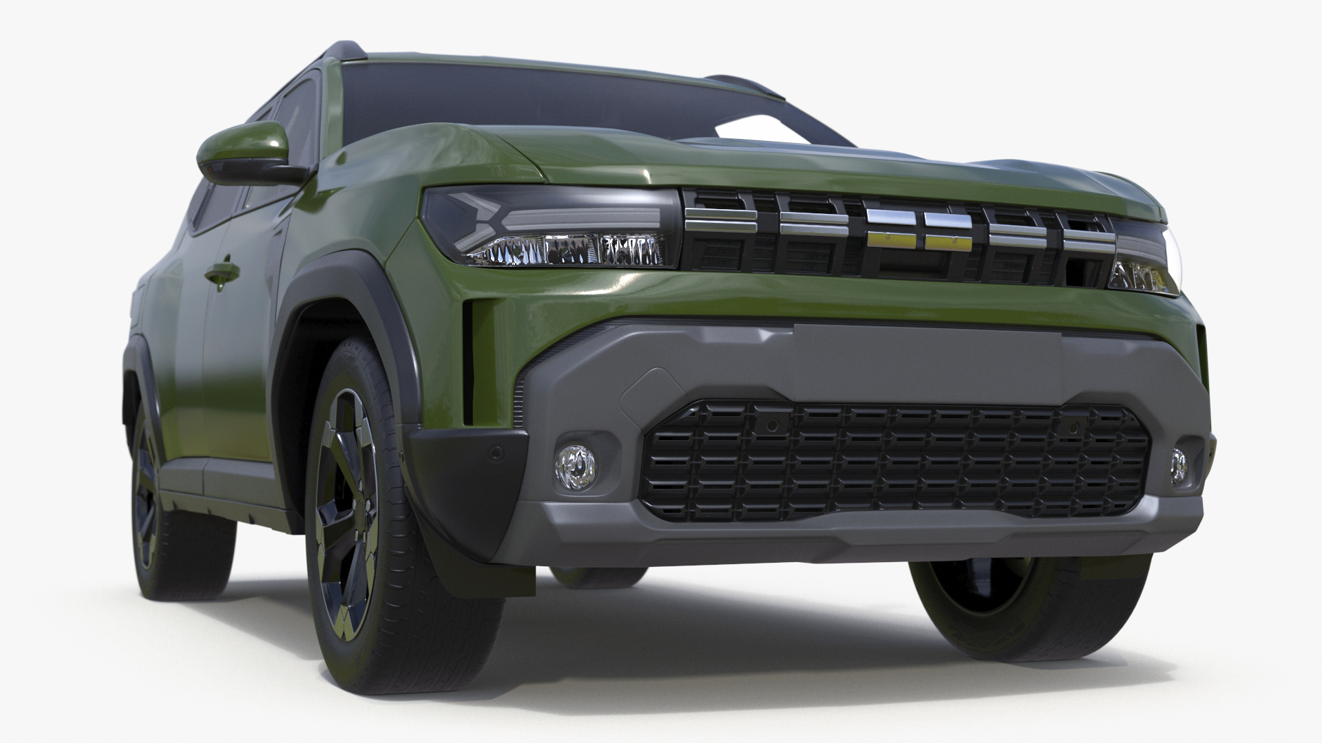 Modern Crossover SUV Simplified Green 3D
