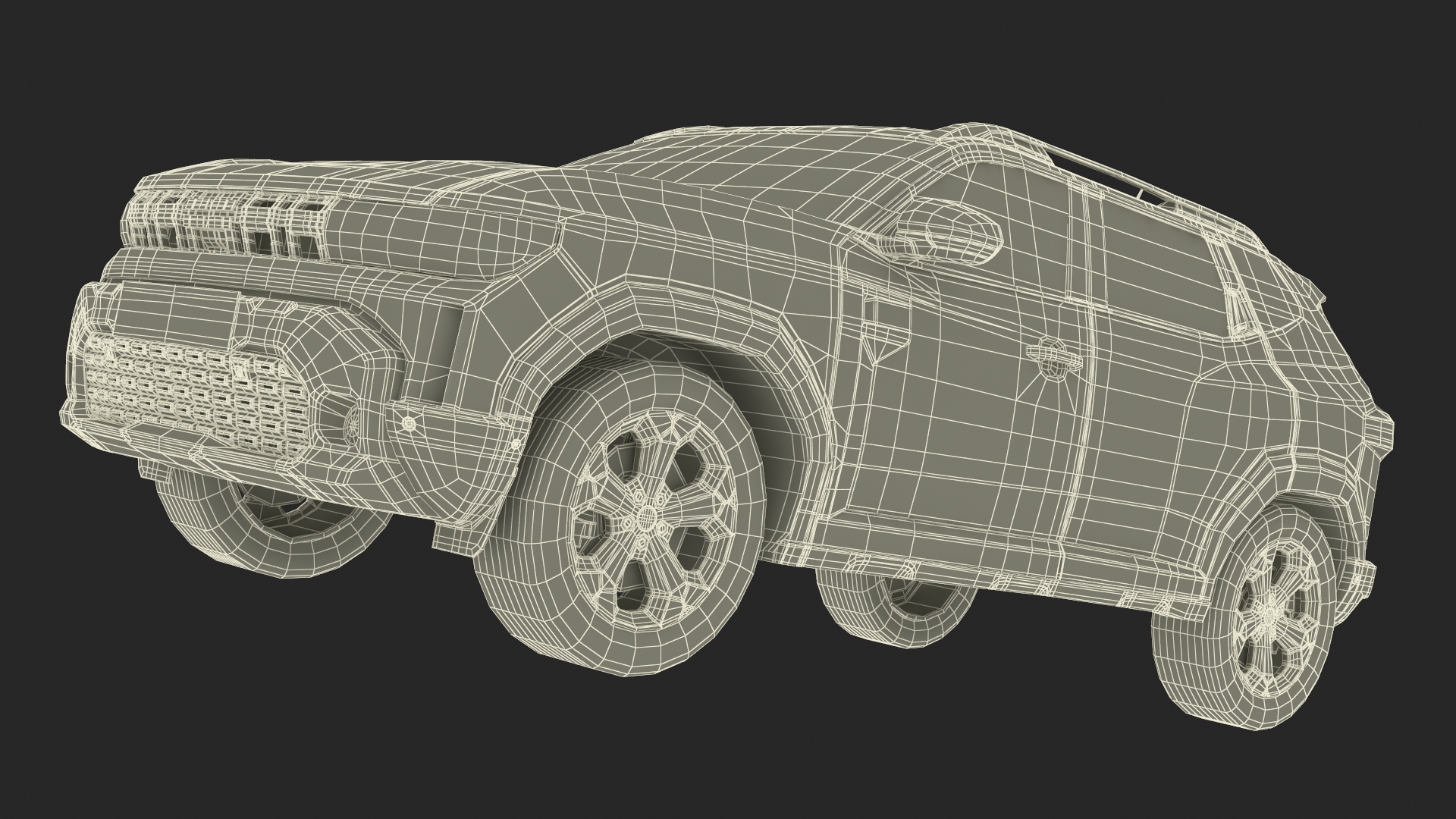 Modern Crossover SUV Simplified Green 3D