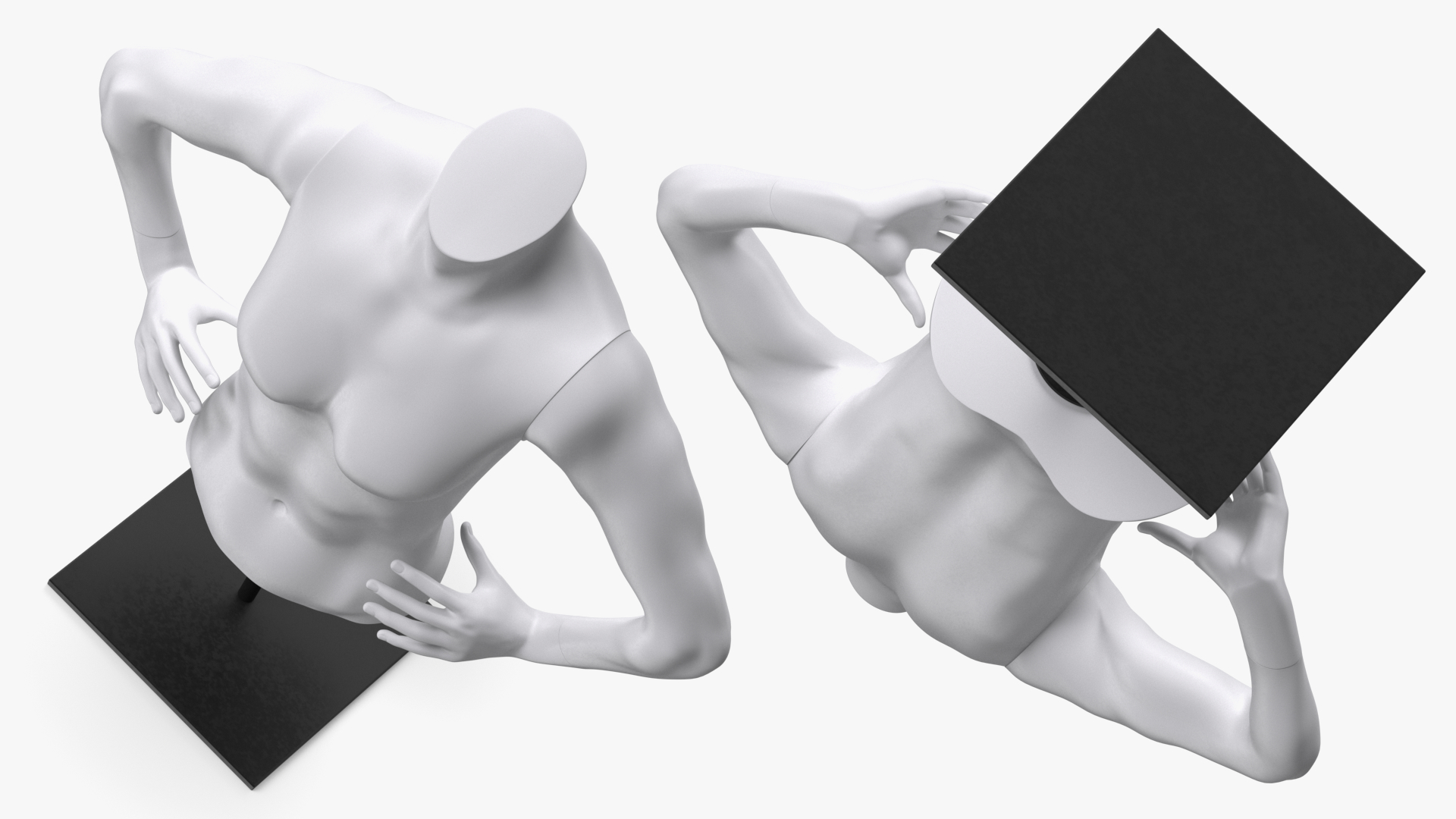 Woman Torso Sports Mannequin White 3D model
