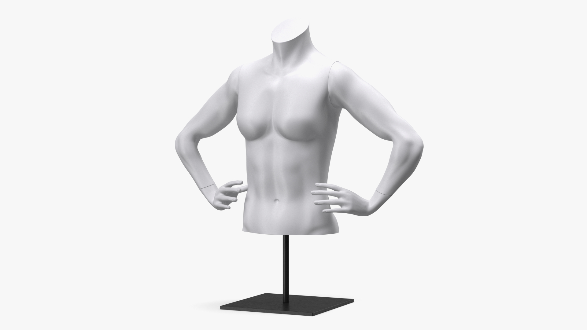 Woman Torso Sports Mannequin White 3D model