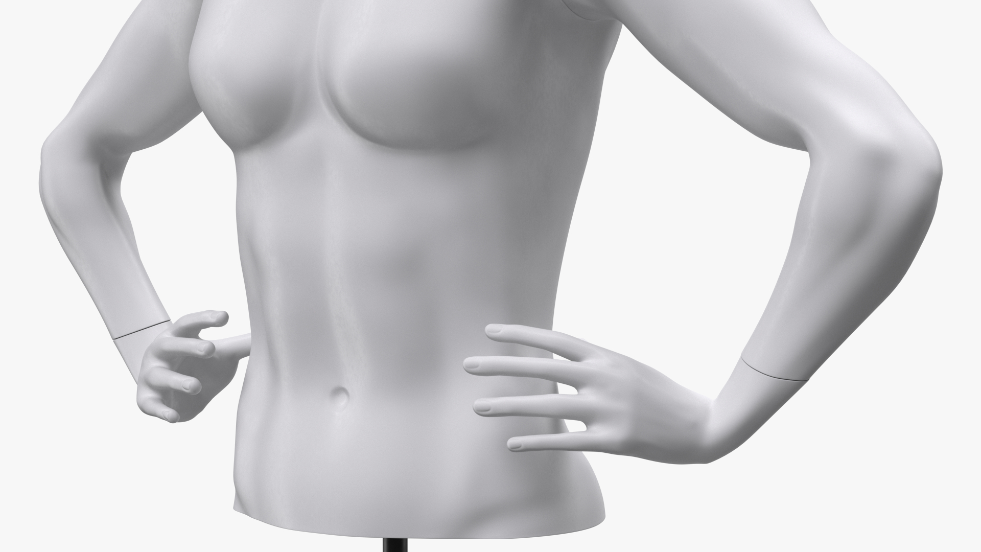 Woman Torso Sports Mannequin White 3D model