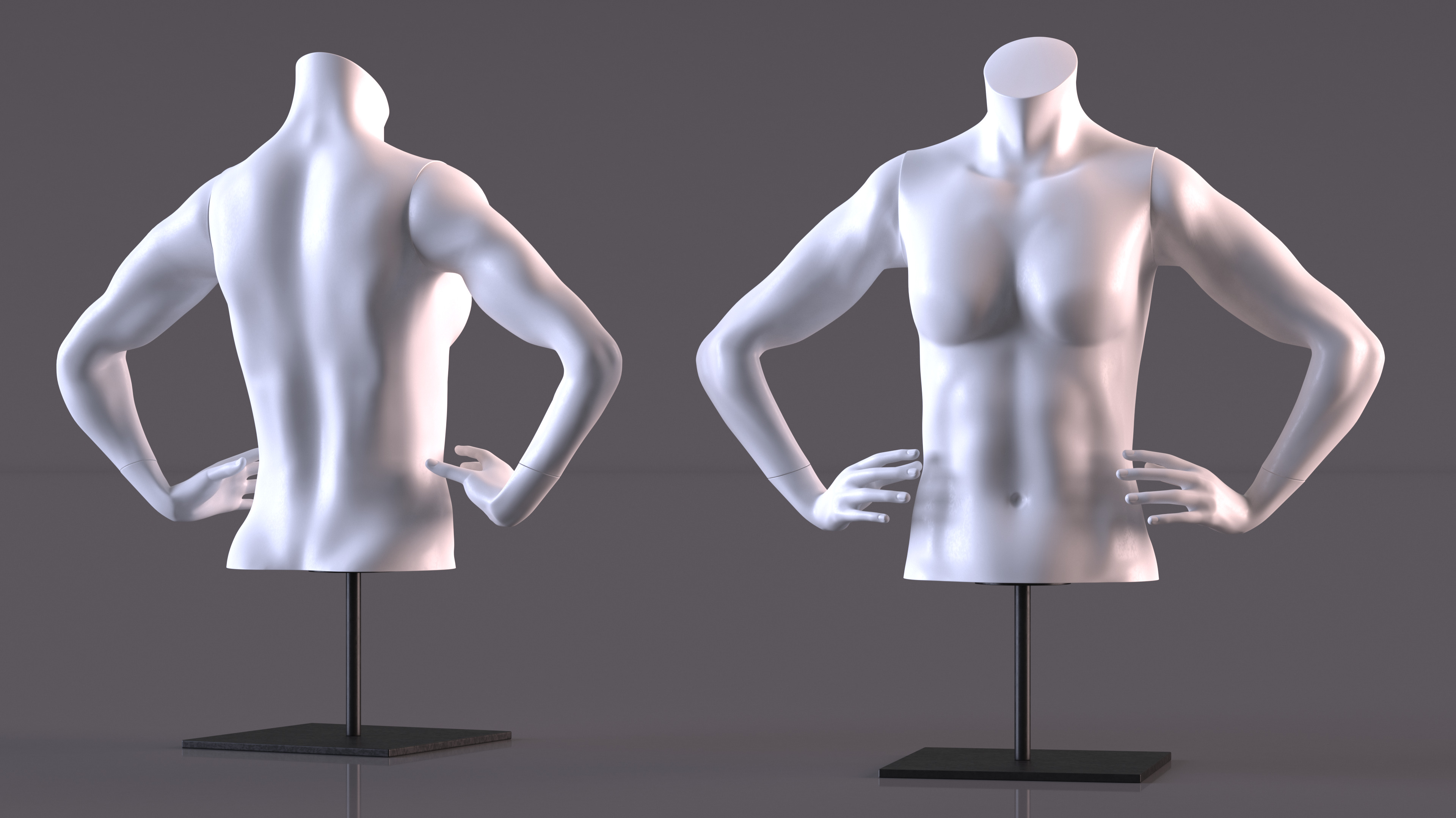 Woman Torso Sports Mannequin White 3D model