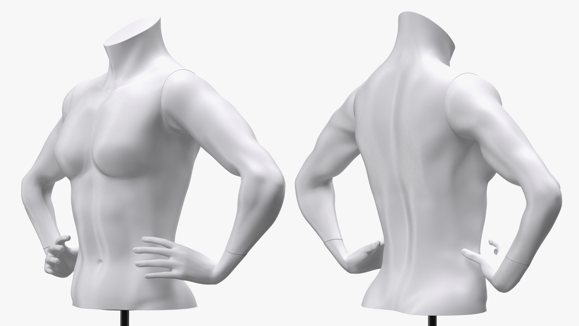 Woman Torso Sports Mannequin White 3D model
