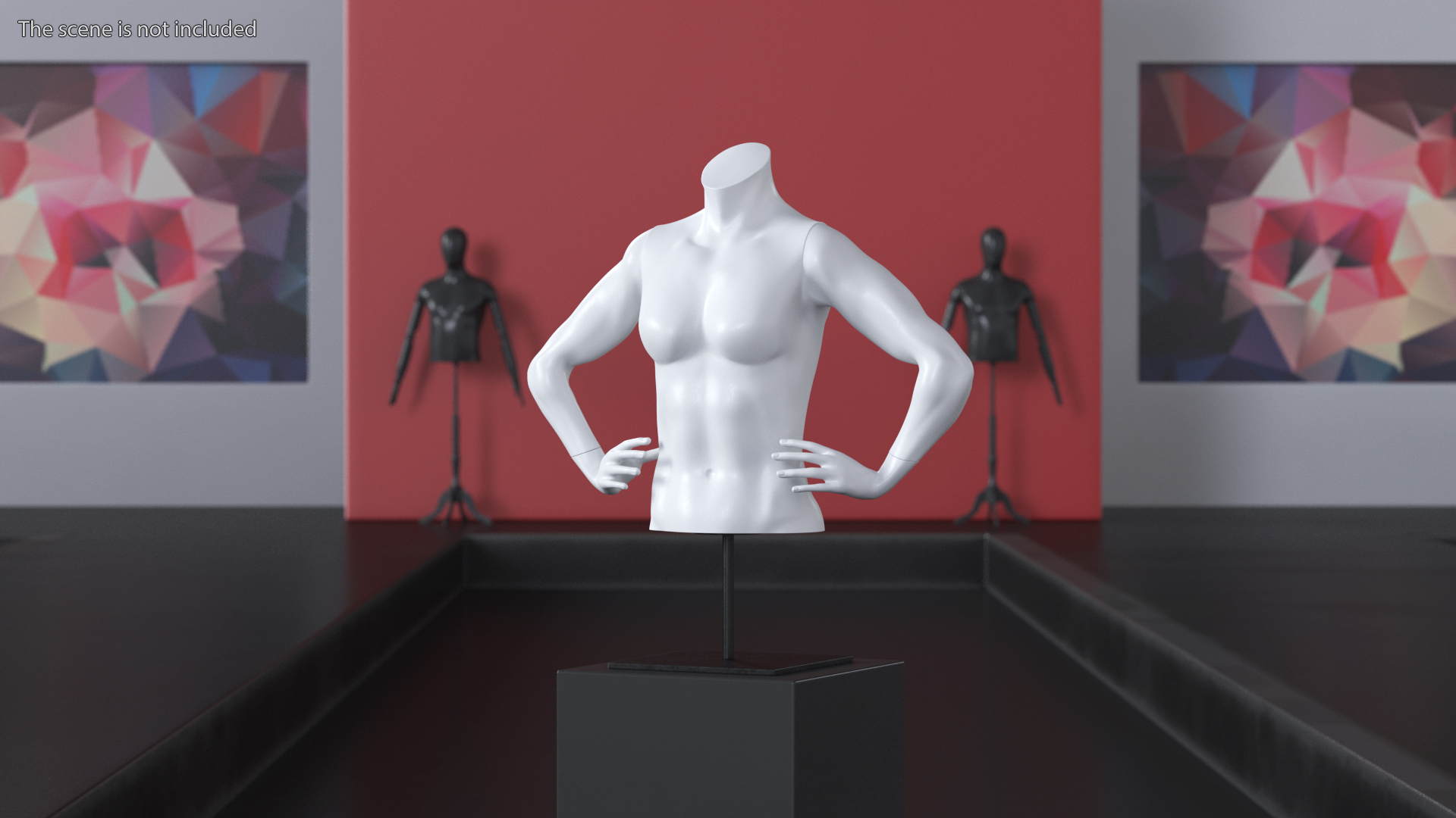 Woman Torso Sports Mannequin White 3D model