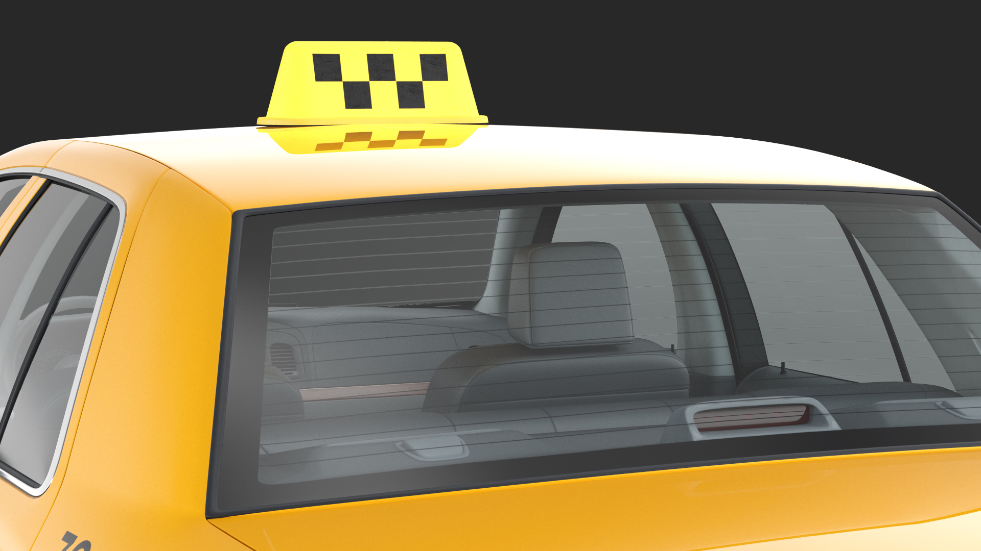 Ford Crown Victoria Yellow Taxi Simple Interior 3D