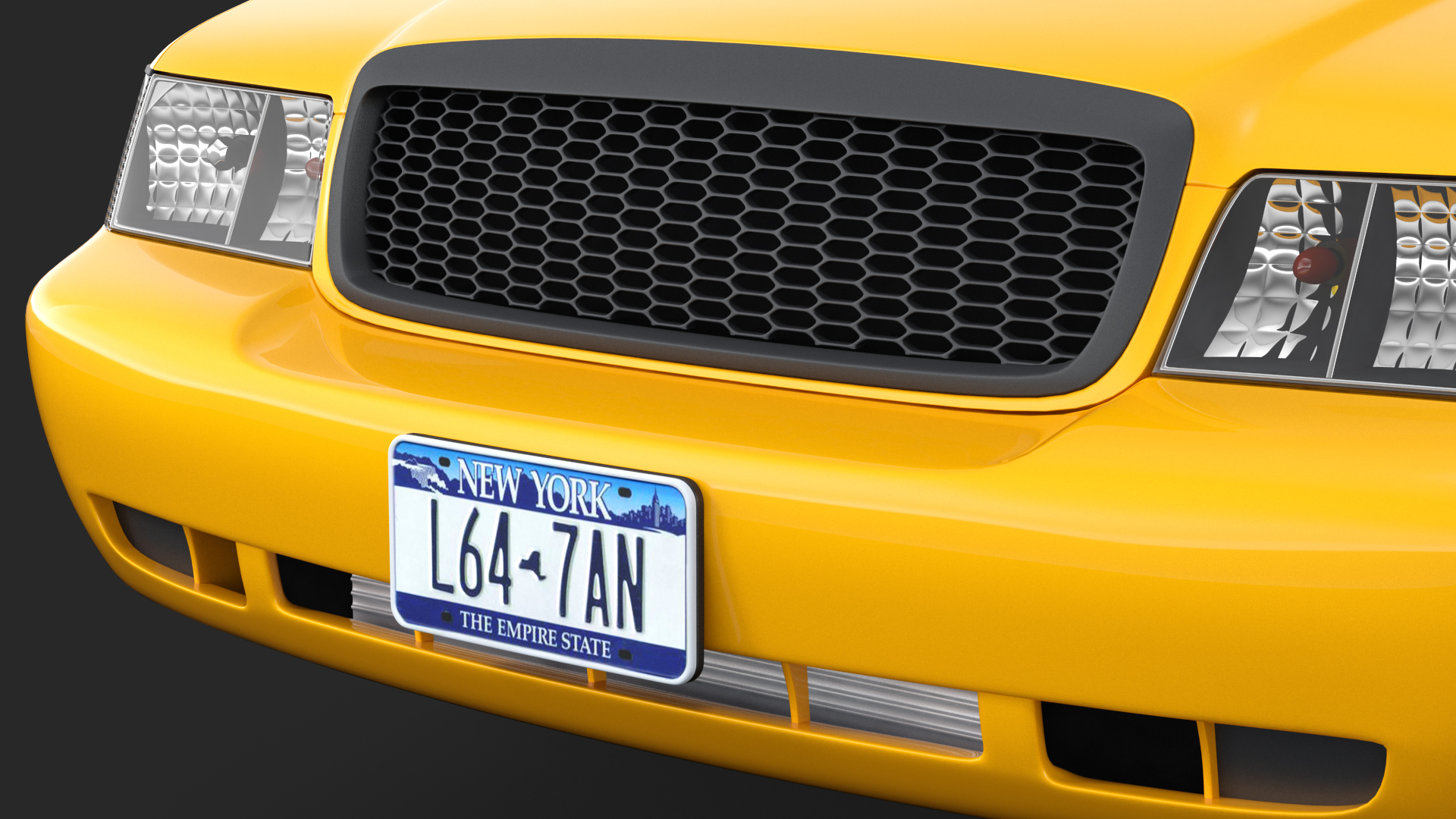 Ford Crown Victoria Yellow Taxi Simple Interior 3D