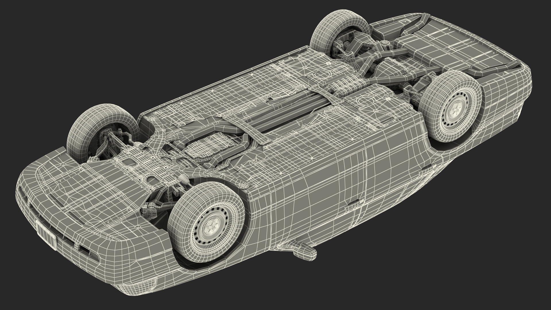 Ford Crown Victoria Yellow Taxi Simple Interior 3D