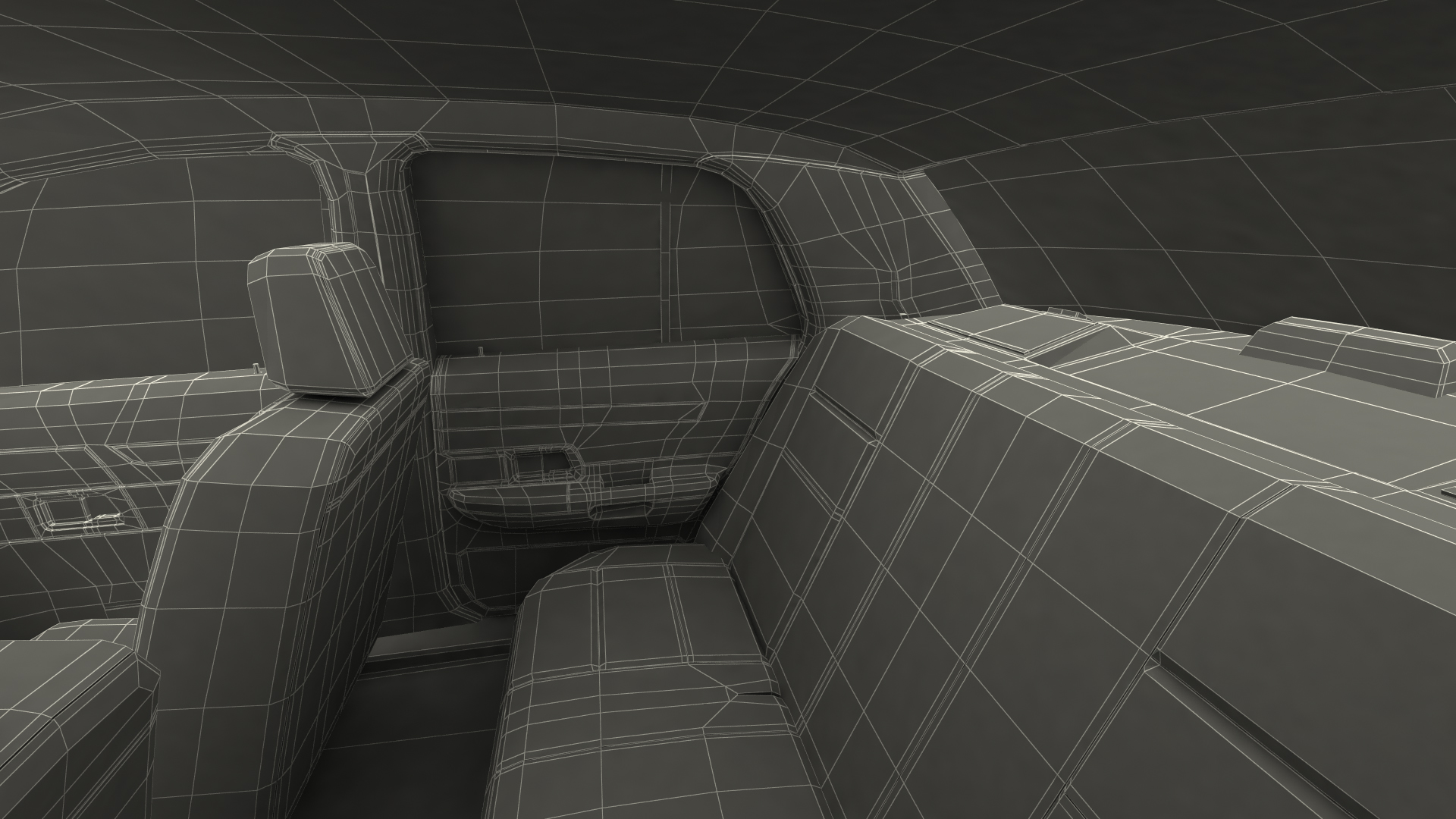 Ford Crown Victoria Yellow Taxi Simple Interior 3D