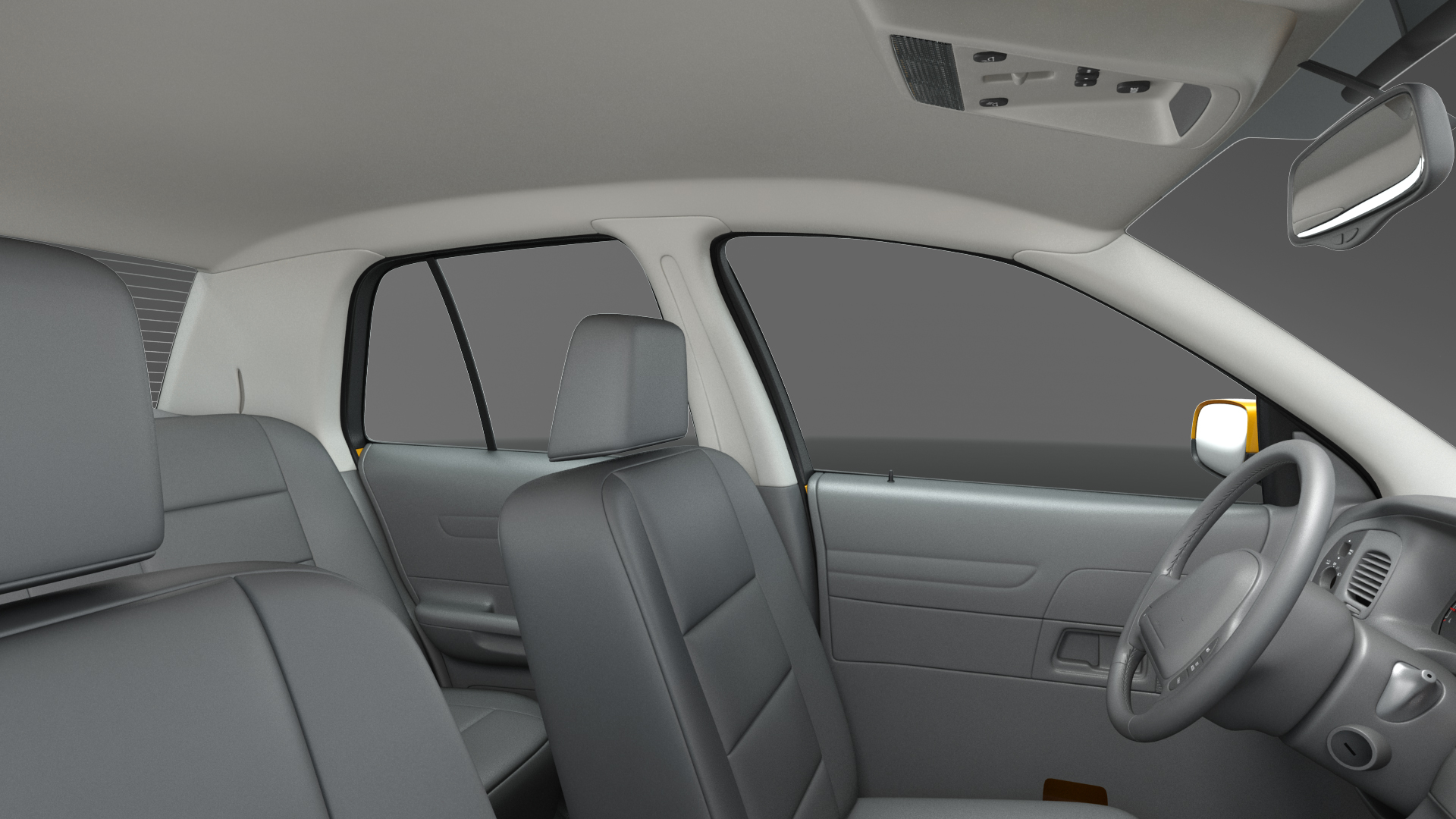 Ford Crown Victoria Yellow Taxi Simple Interior 3D