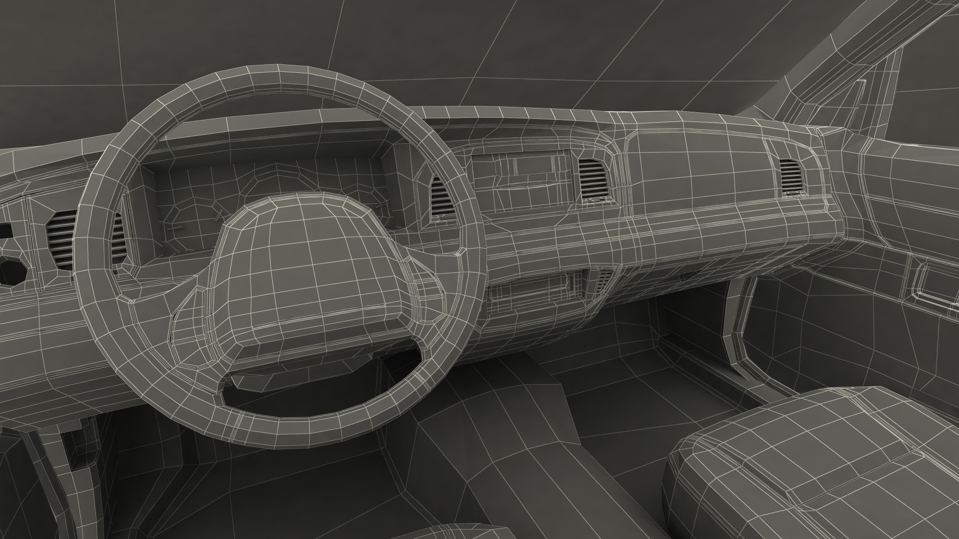 Ford Crown Victoria Yellow Taxi Simple Interior 3D