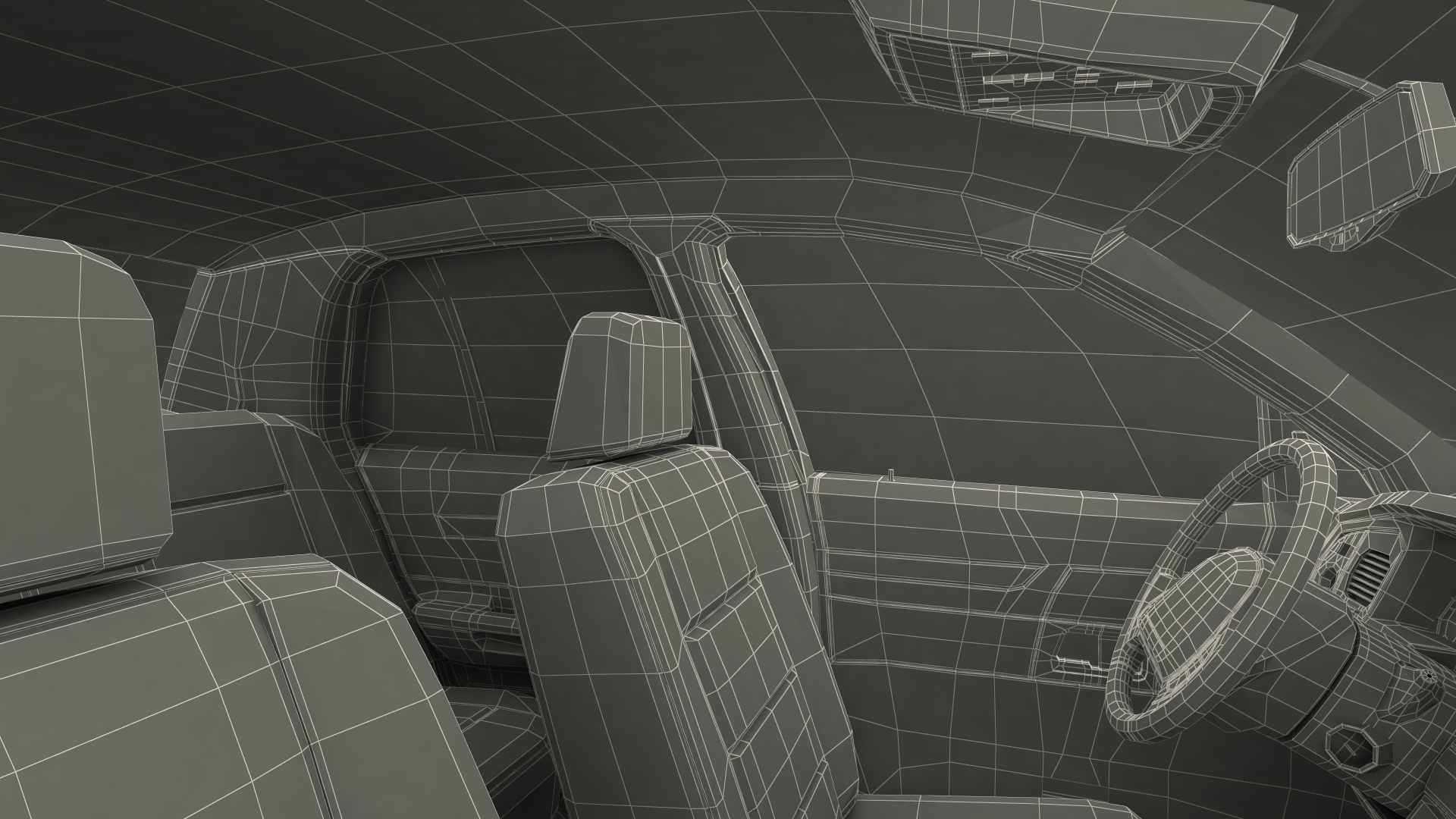 Ford Crown Victoria Yellow Taxi Simple Interior 3D