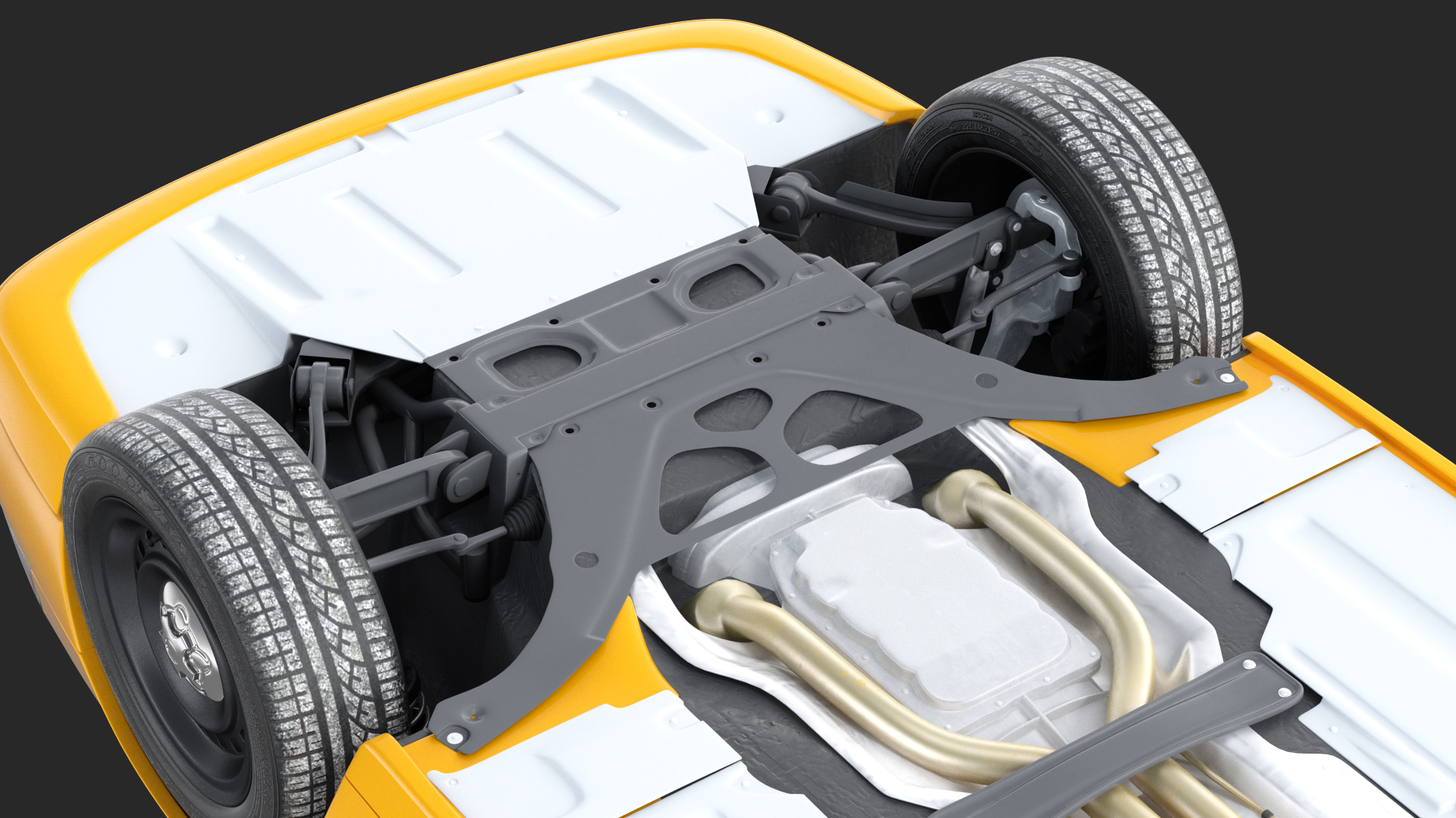 Ford Crown Victoria Yellow Taxi Simple Interior 3D