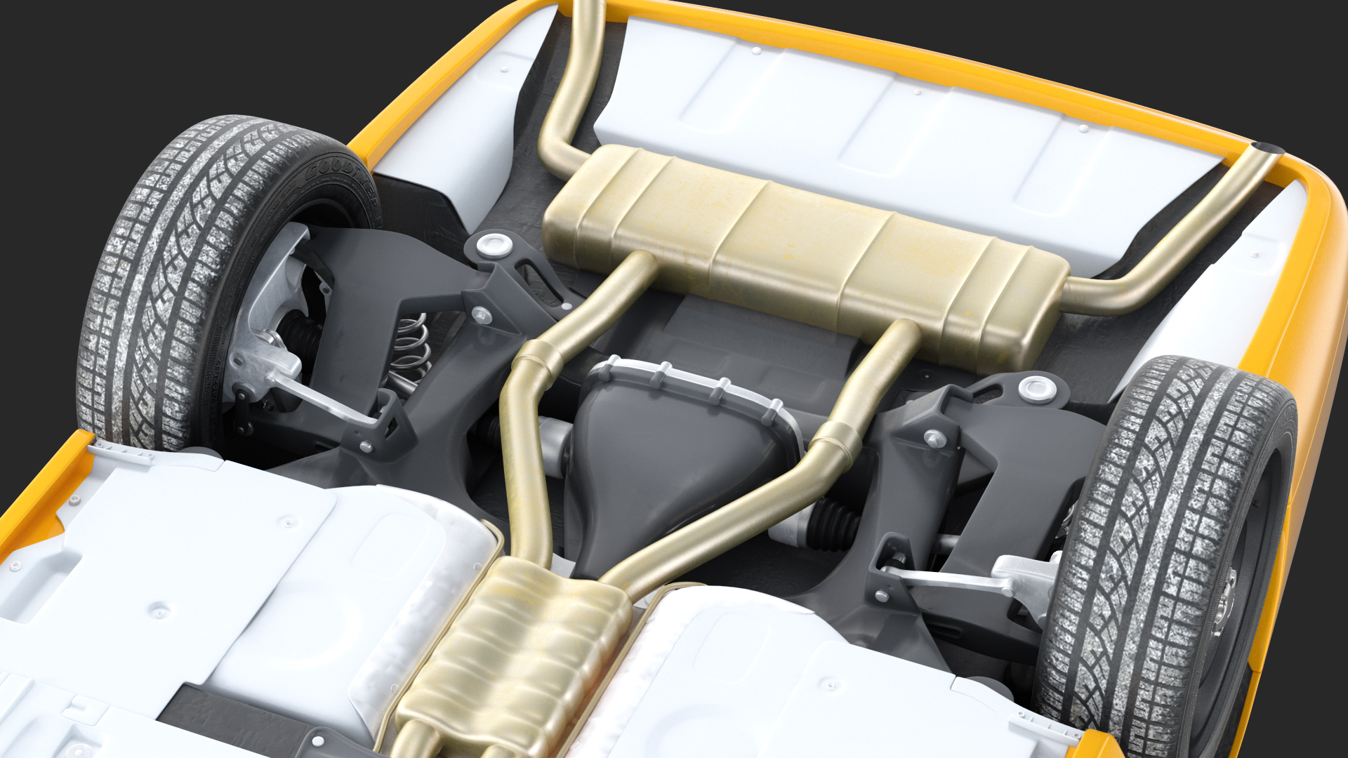 Ford Crown Victoria Yellow Taxi Simple Interior 3D