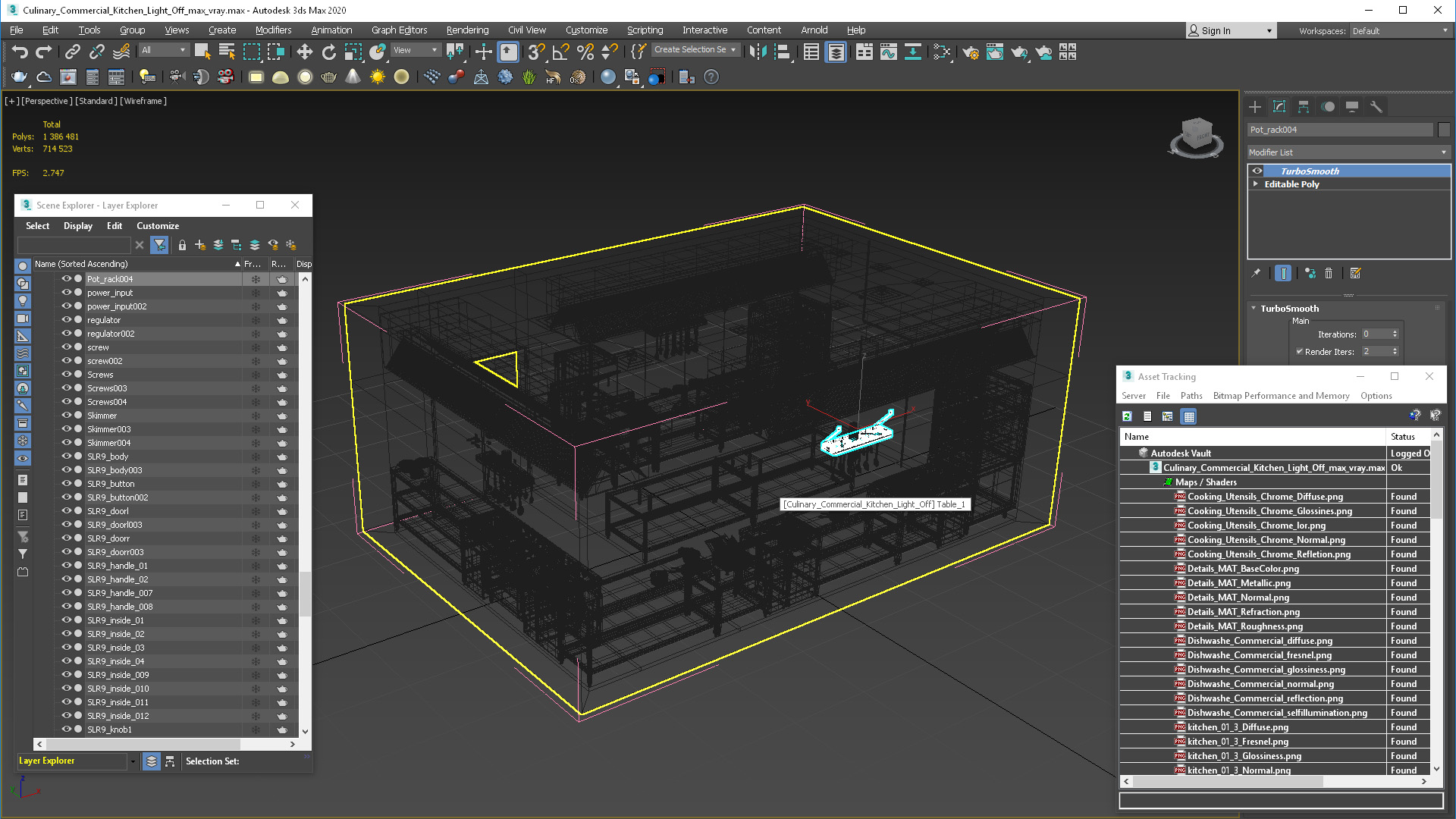 Culinary Commercial Kitchen Light Off 3D
