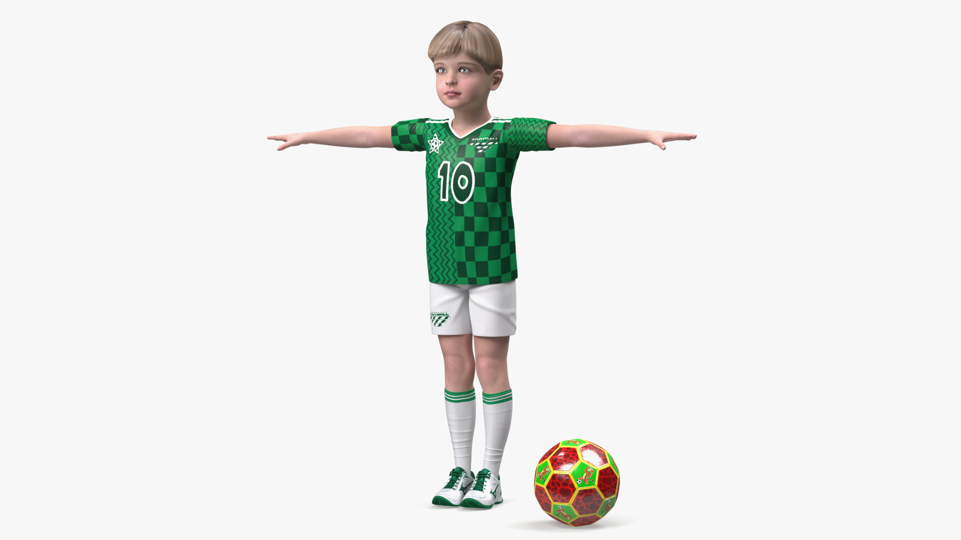 3D Child Boy Sport Style T-Pose model