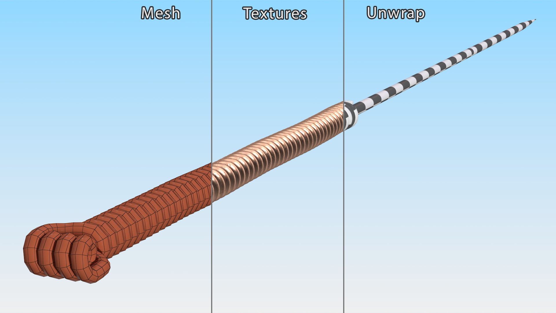 Large Acupuncture Needle Gold 3D model