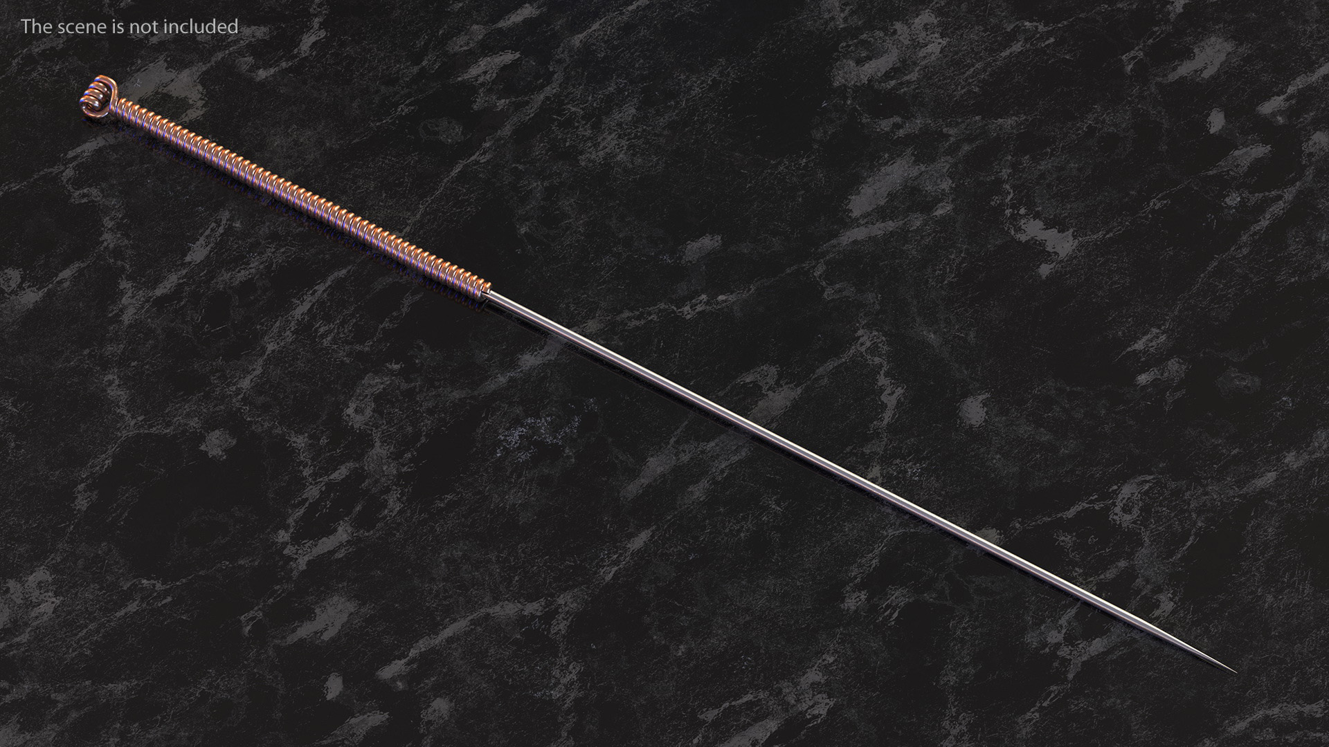 Large Acupuncture Needle Gold 3D model