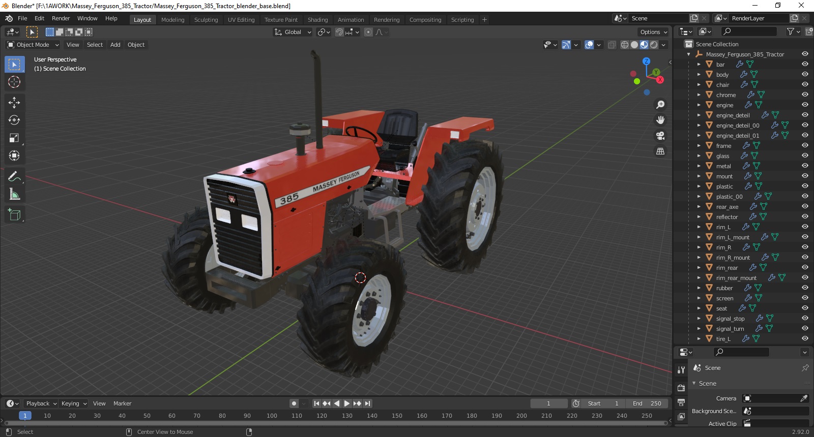 Massey Ferguson 385 Tractor 3D