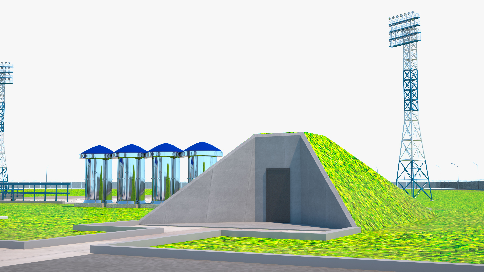 Vostochny Cosmodrome Russian Spaceport Rigged for Maya 3D model