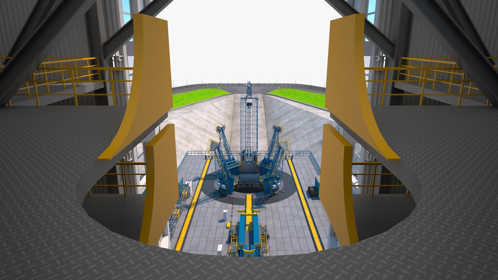 Vostochny Cosmodrome Russian Spaceport Rigged for Maya 3D model