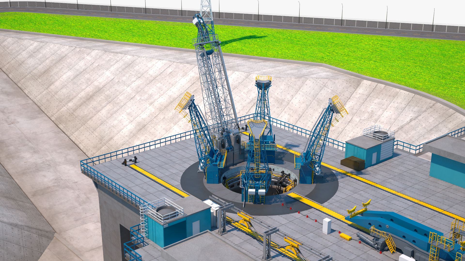 Vostochny Cosmodrome Russian Spaceport Rigged for Maya 3D model