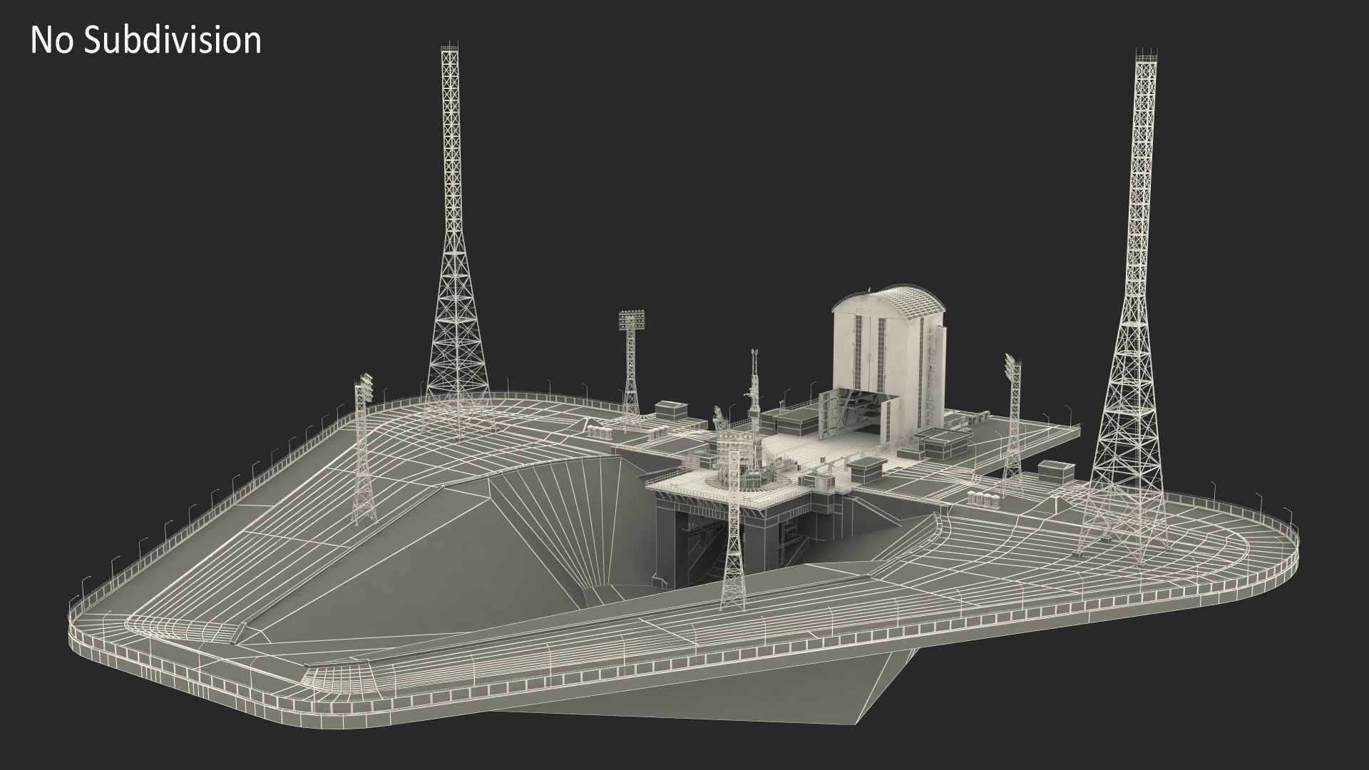 Vostochny Cosmodrome Russian Spaceport Rigged for Maya 3D model