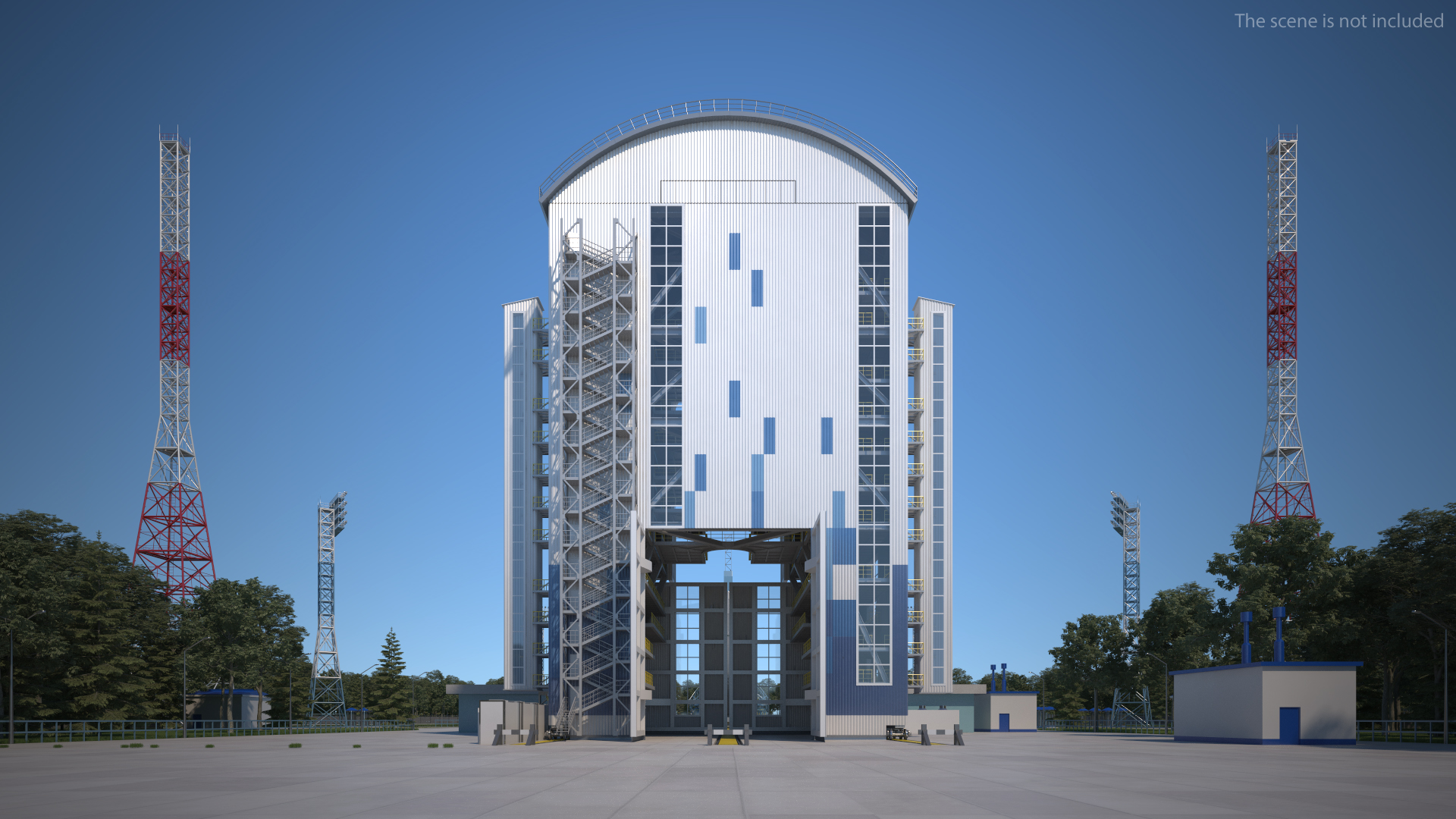 Vostochny Cosmodrome Russian Spaceport Rigged for Maya 3D model