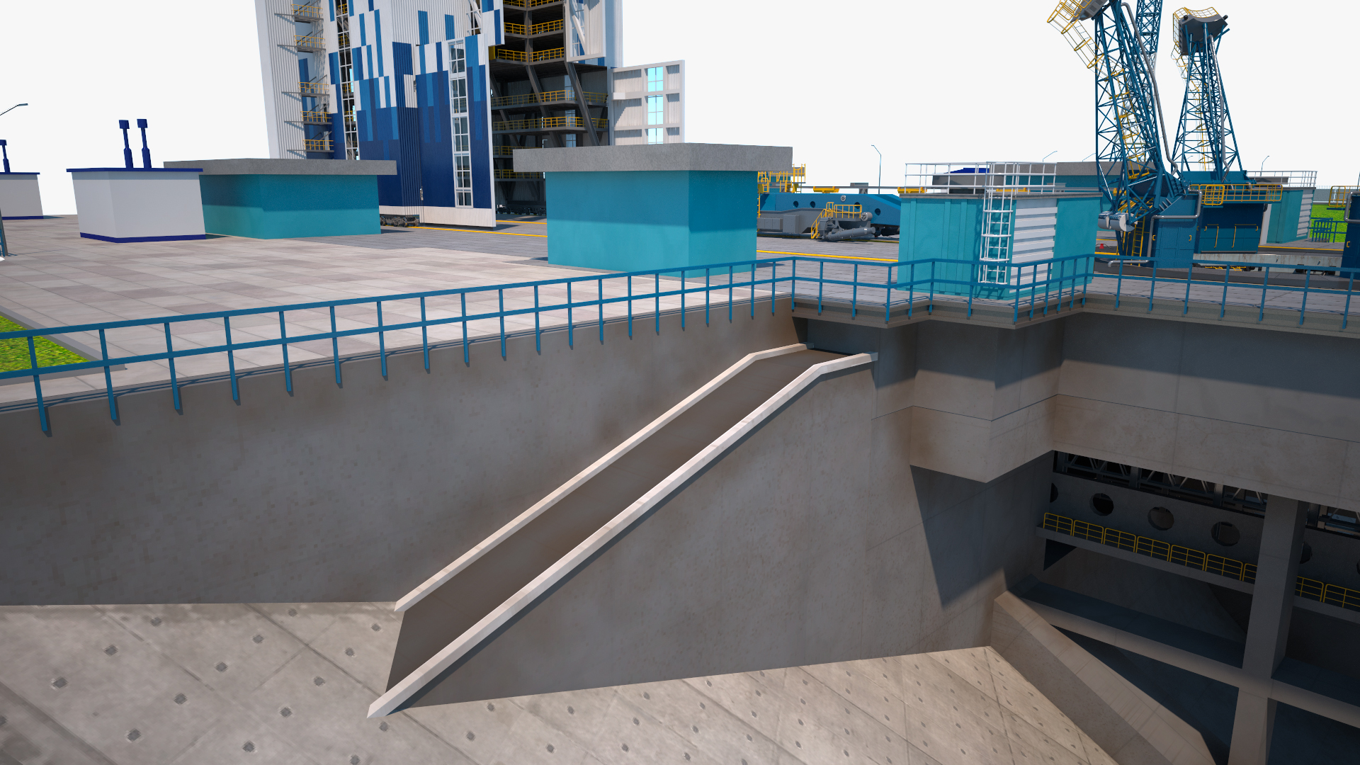 Vostochny Cosmodrome Russian Spaceport Rigged for Maya 3D model