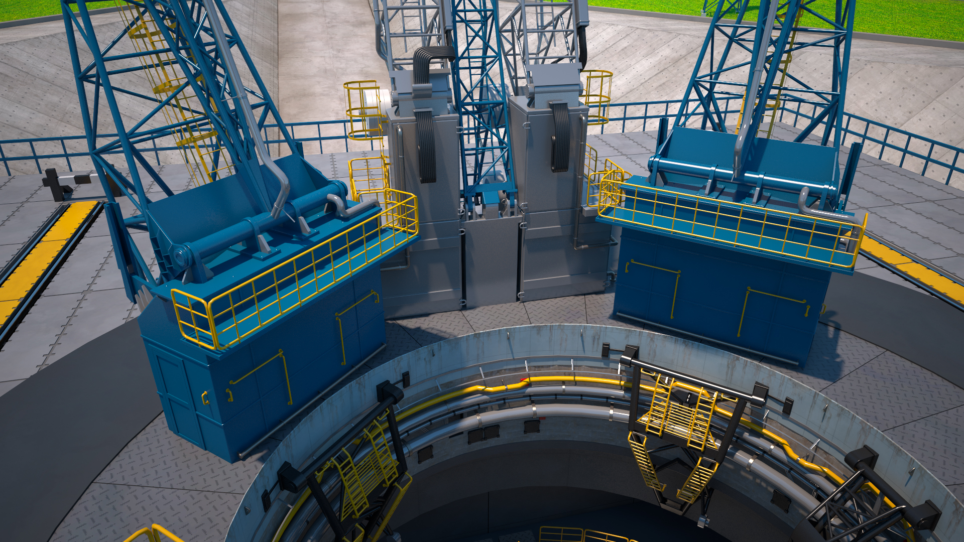 Vostochny Cosmodrome Russian Spaceport Rigged for Maya 3D model