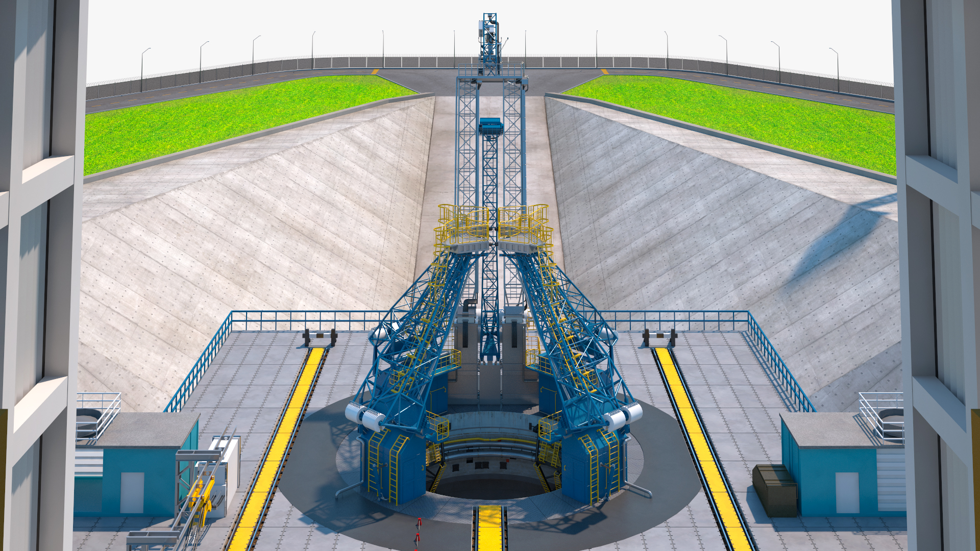 Vostochny Cosmodrome Russian Spaceport Rigged for Maya 3D model