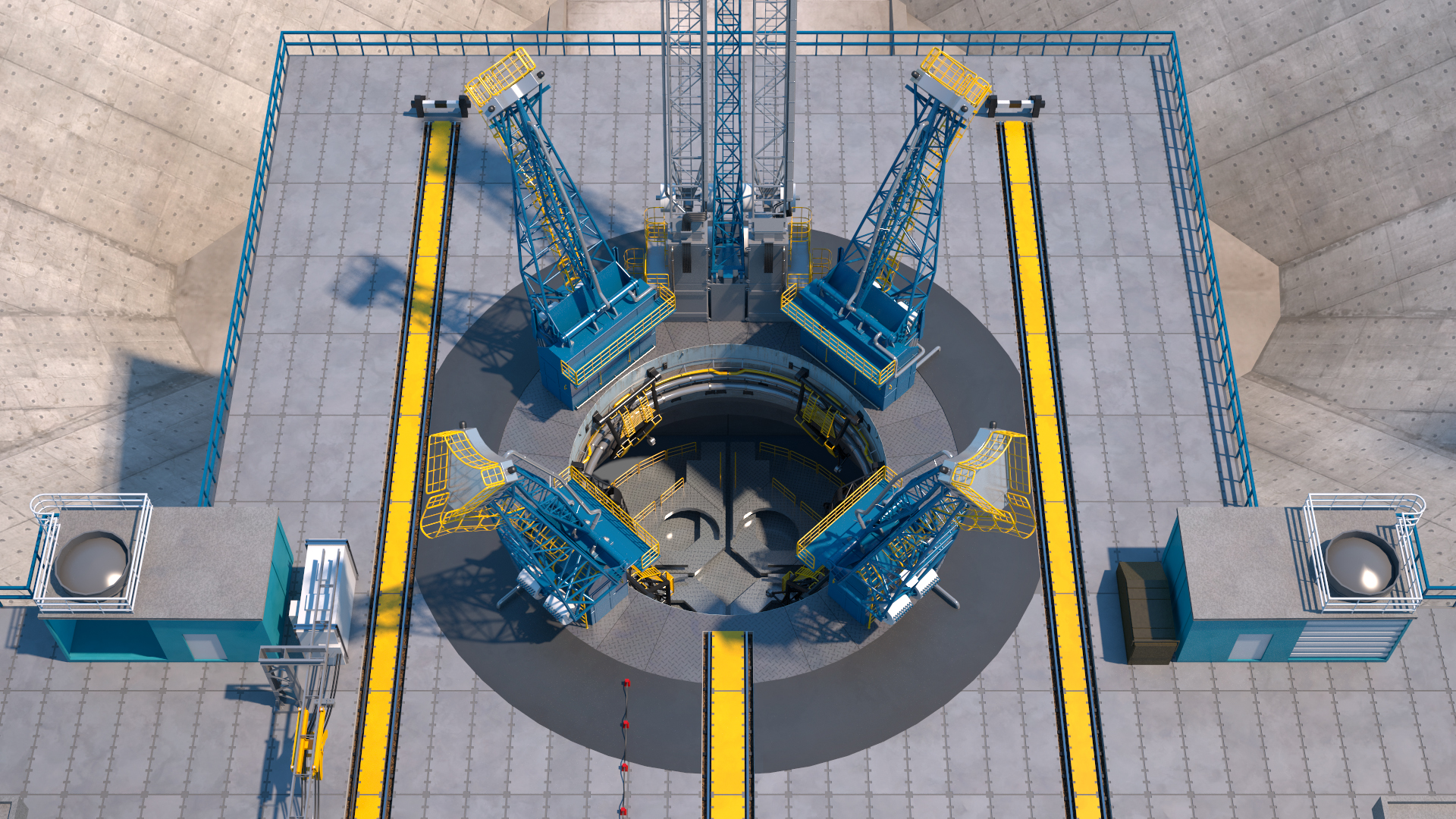 Vostochny Cosmodrome Russian Spaceport Rigged for Maya 3D model
