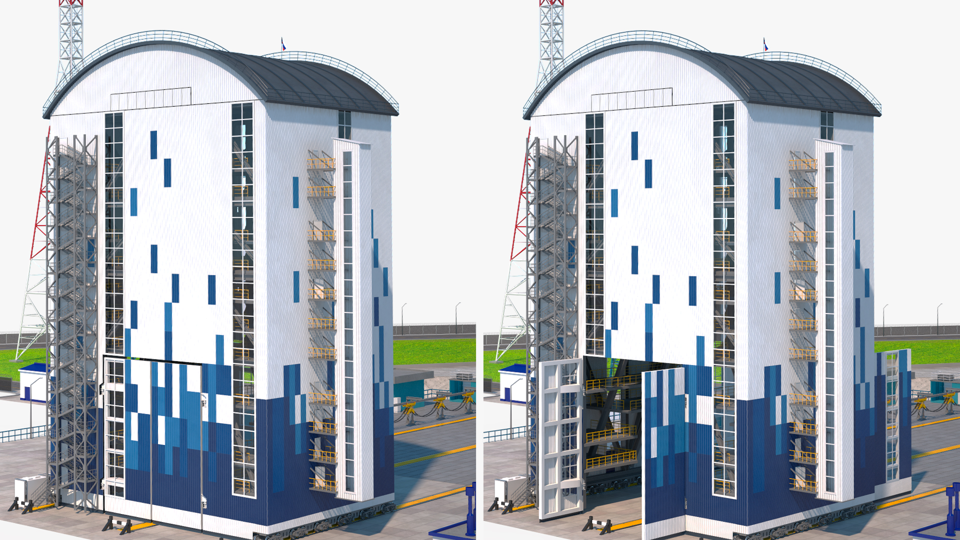 Vostochny Cosmodrome Russian Spaceport Rigged for Maya 3D model