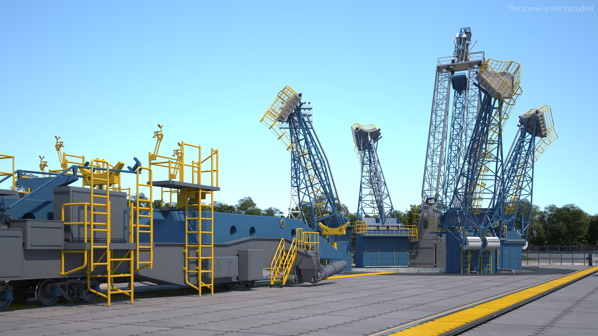 Vostochny Cosmodrome Russian Spaceport Rigged for Maya 3D model