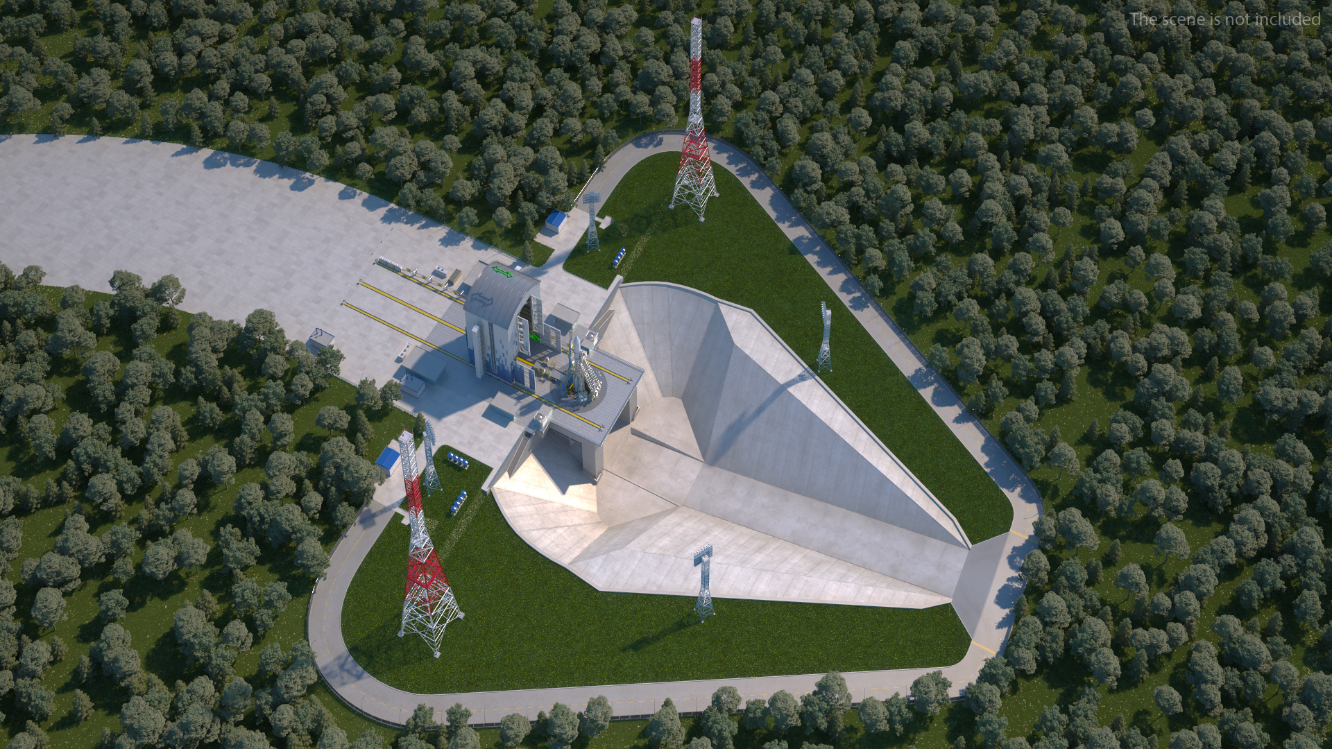 Vostochny Cosmodrome Russian Spaceport Rigged for Maya 3D model