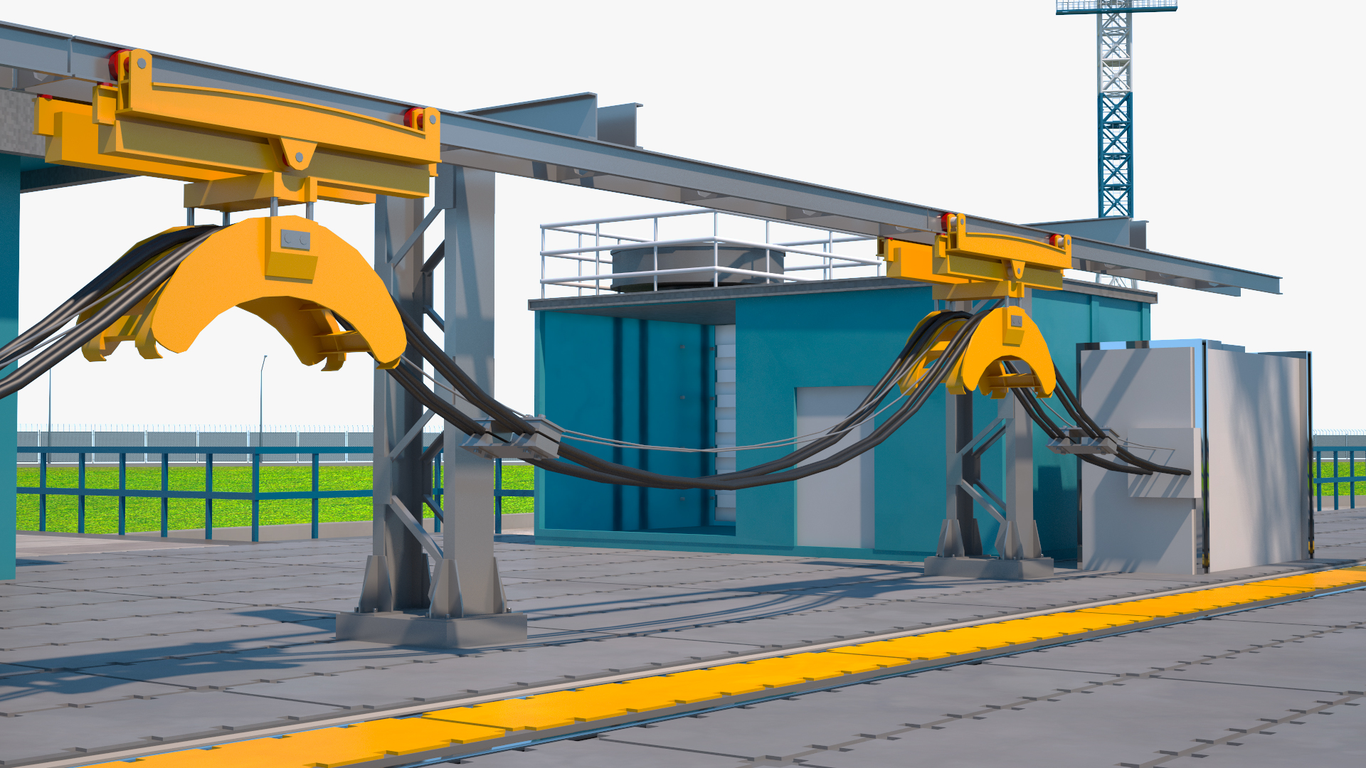 Vostochny Cosmodrome Russian Spaceport Rigged for Maya 3D model