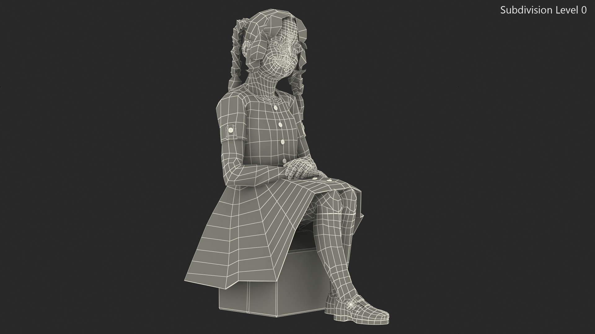 3D model Child Girl Pose