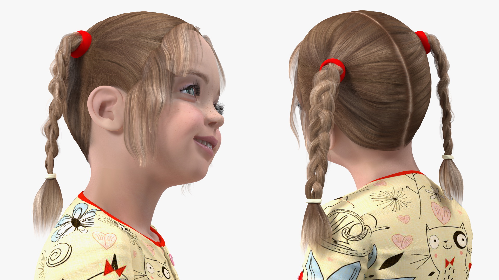 3D model Child Girl Pose