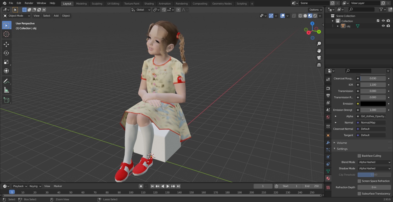 3D model Child Girl Pose