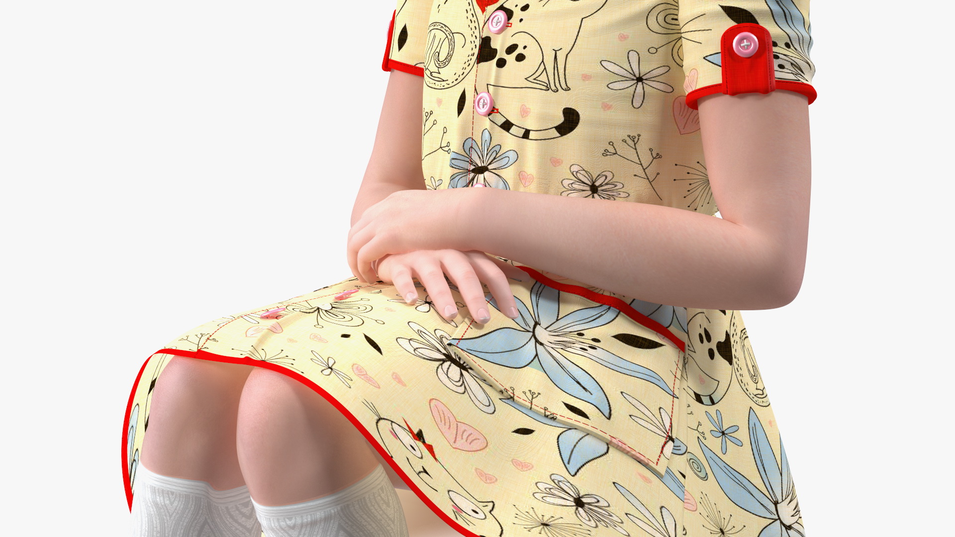 3D model Child Girl Pose